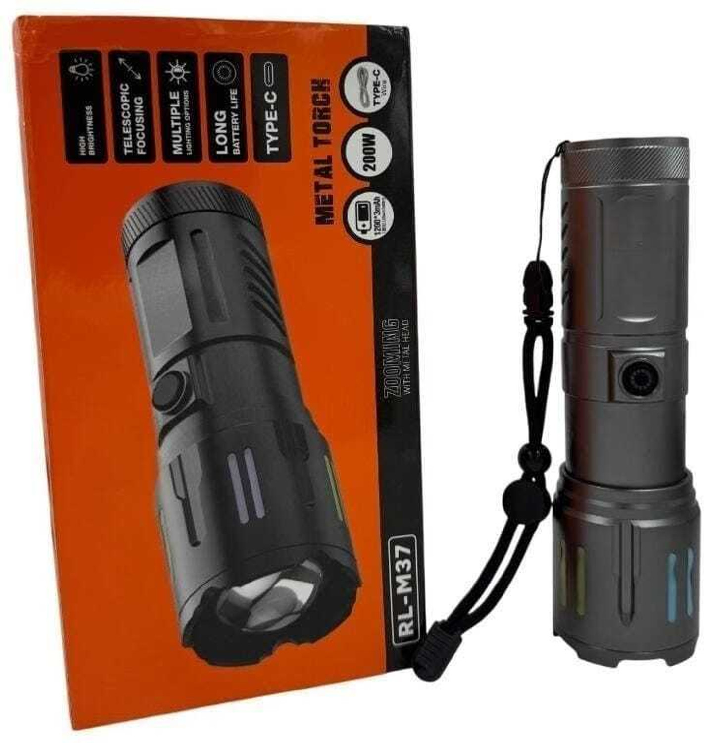 Image of Kay-Joy RL-M37 200W Super Bright LED Torch with Adjustable Focus Beam Torch