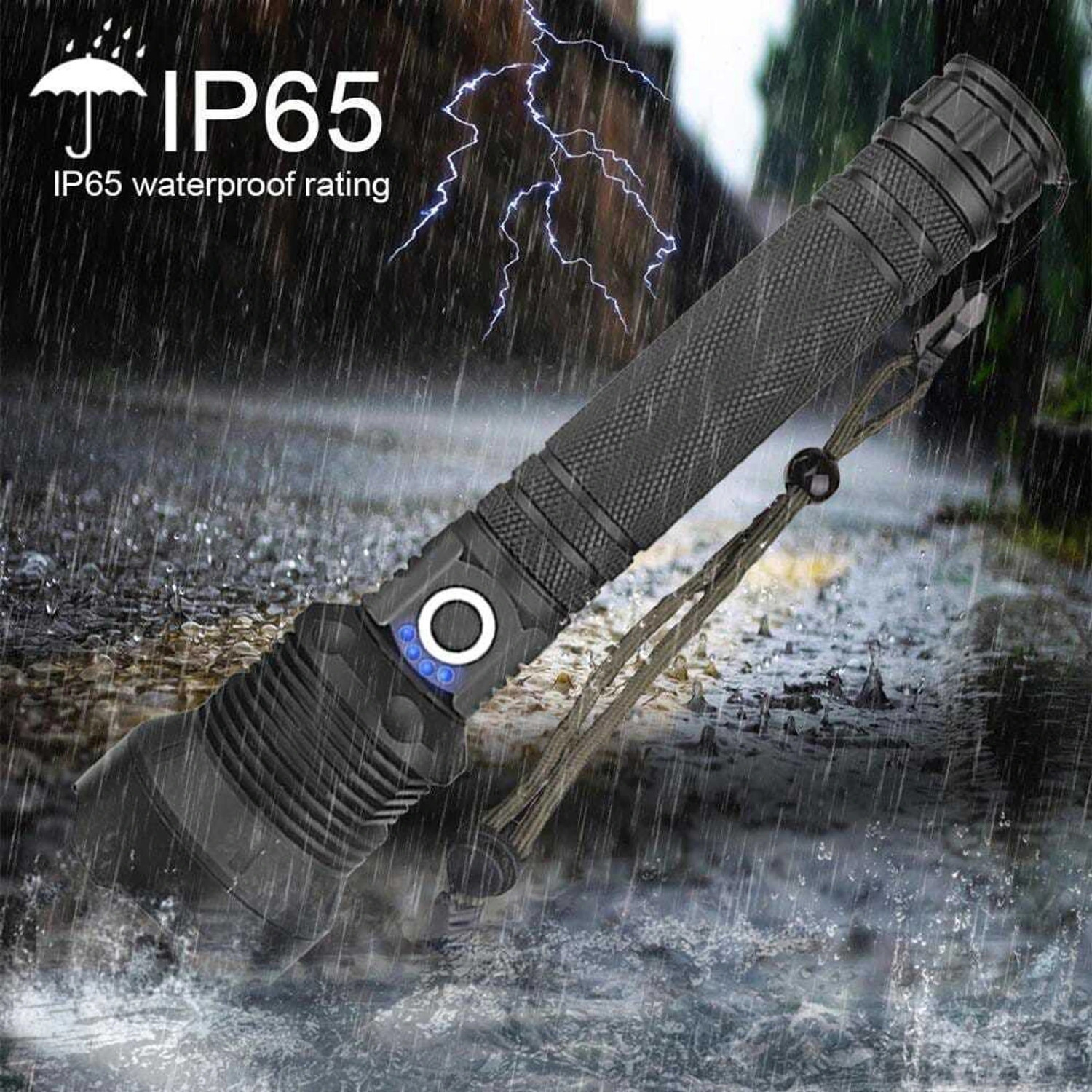 Image of Zeno volt 90000 High Lumens Tactical Super Bright Flashlight Zoomable 5 Modes Powerful Torch