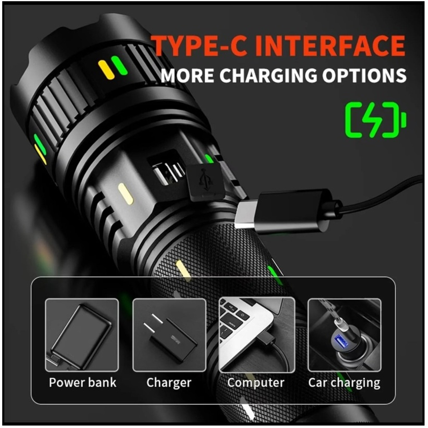 Image of COBA CB-W518 Ultra-Bright Tactical LED Telescope Zoom with Power Bank Function Torch