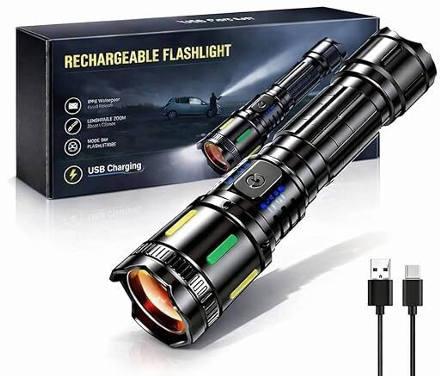 otoobest M036 Rechargeable Tactical Flashlight Torch