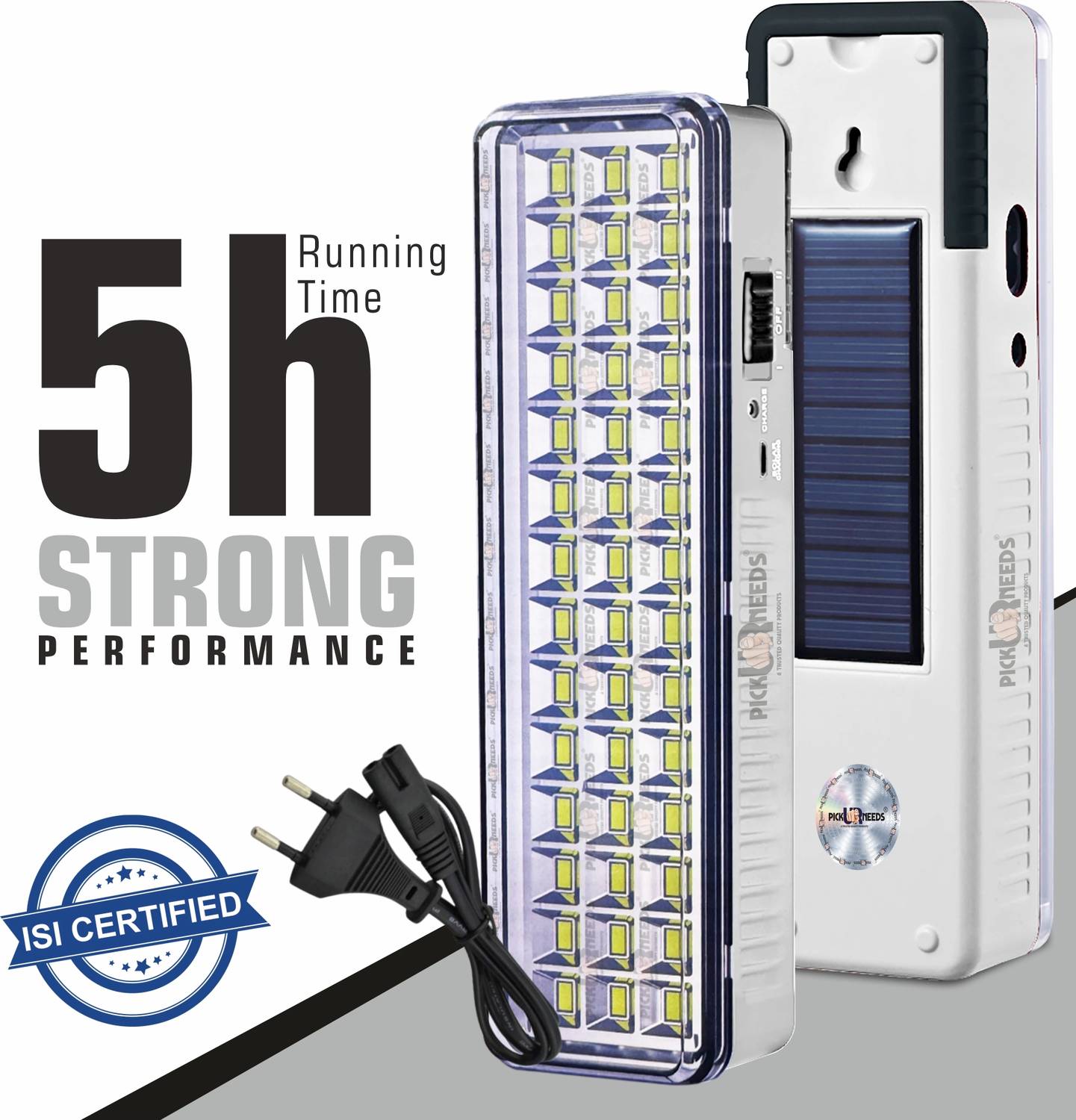 Pick Ur Needs Rechargeable Solar Extra Bright 42 SMD LED Light With DC/Solar Charging Portable Torch