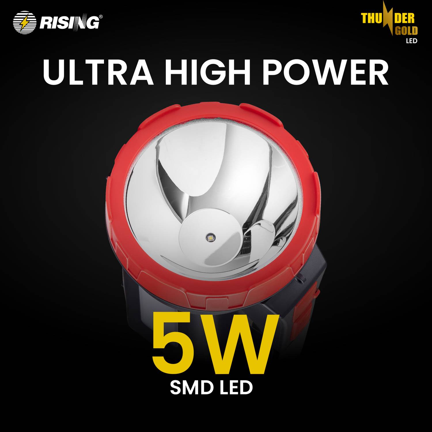 Rising Thunder Gold 5W LED Flashlight 4000mAh - Image 3