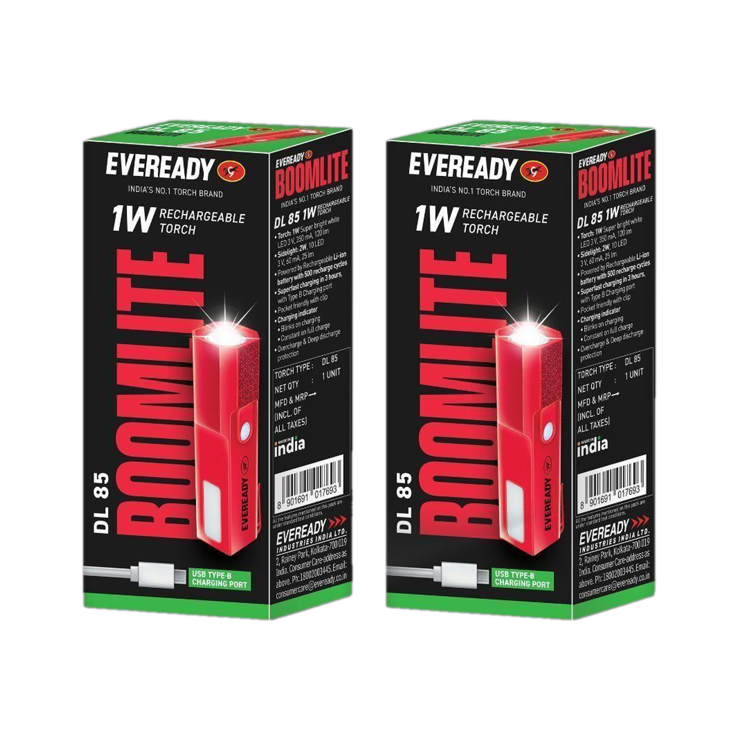 EVEREADY Boomlite DL 85 Torch with Side Light Torch