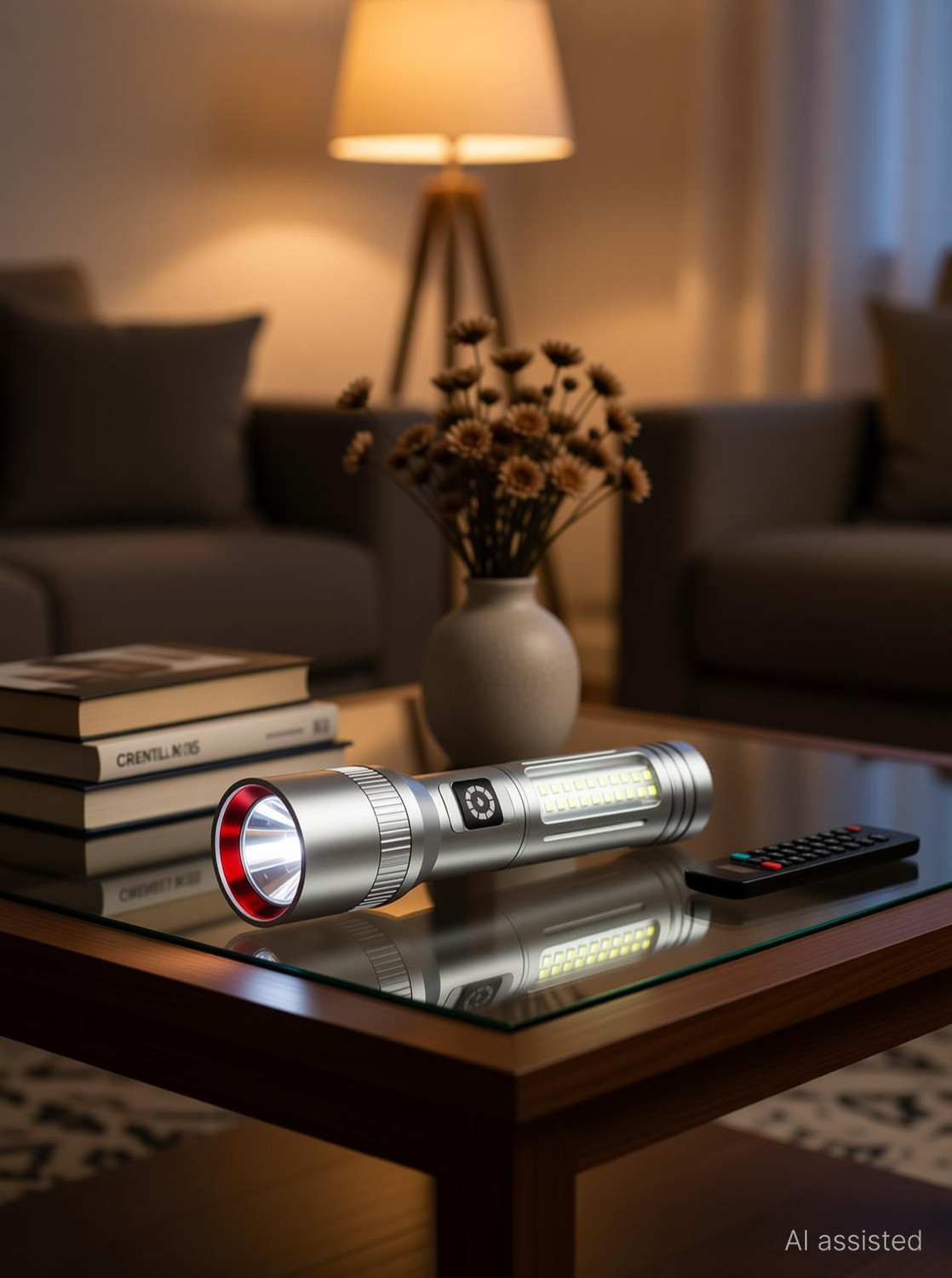 Image of CRENTILA M15 High Power LED Torch with Zoom Focus & Side Light, Rechargeable Flashlight Torch