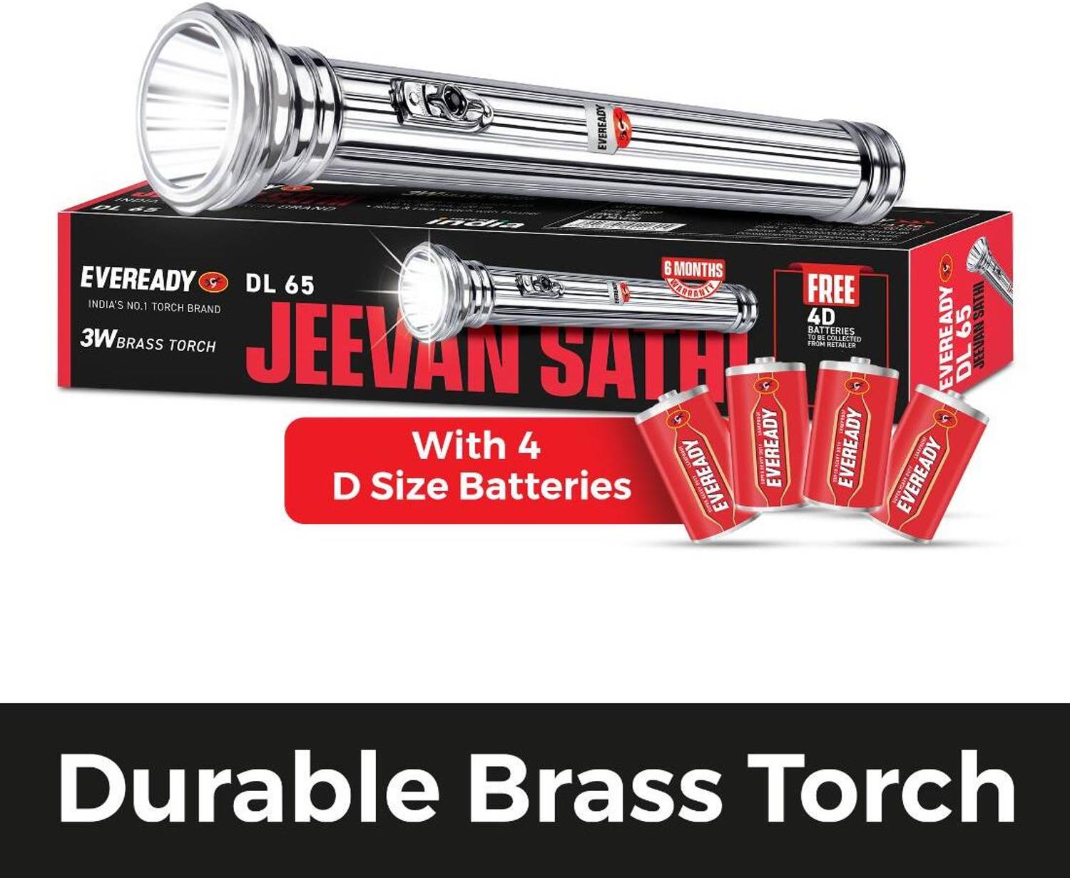 EVEREADY Jeevansathi DL 65 Brass Torch - Image 5