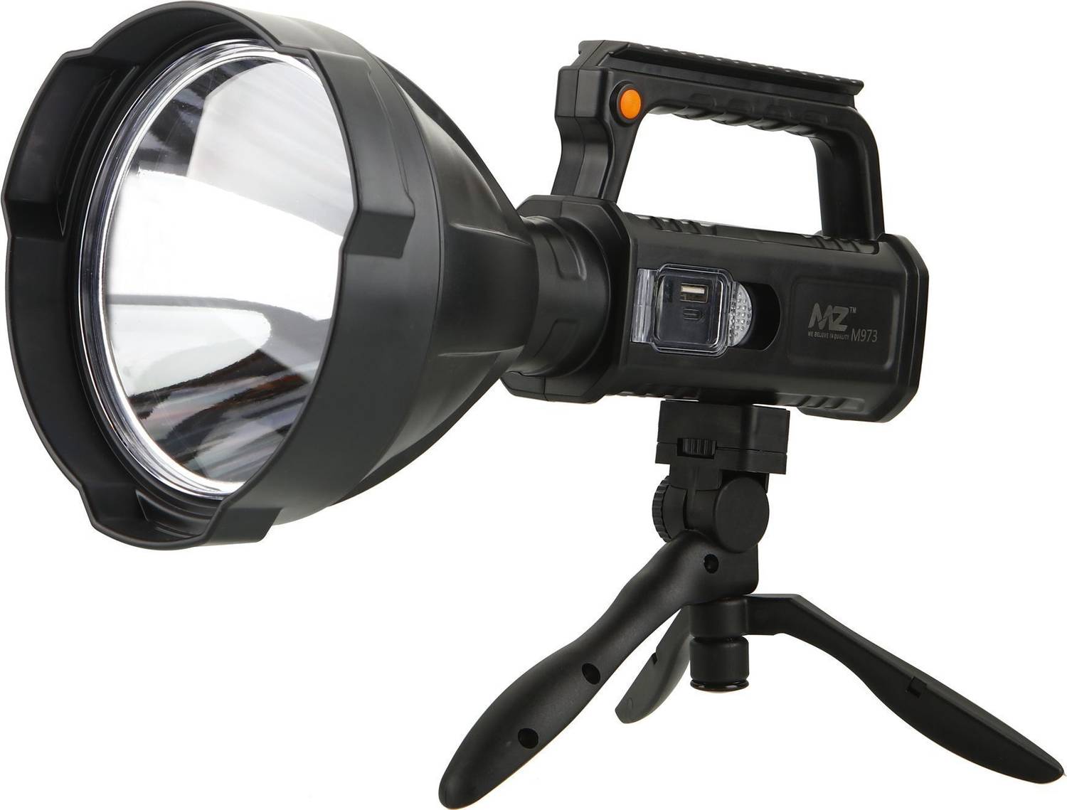 MZ M973-LED RECHARGEABLE SEARCH LIGHT-200W LED 6500mAh Battery