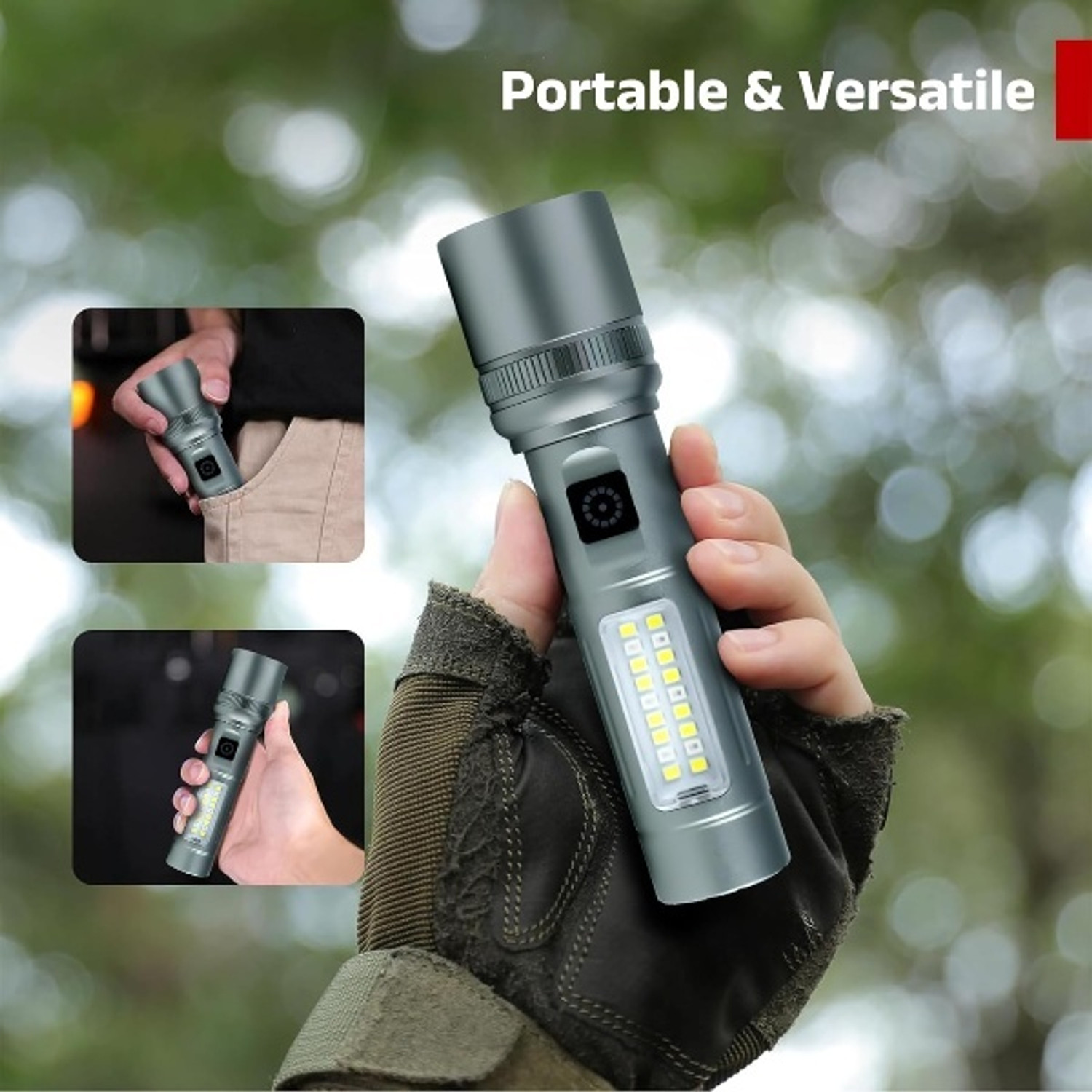 Image of CRENTILA M15 Metal Led Light Long Range 1000 Meter|1 Km High Power Zoomable & Type-C Torch