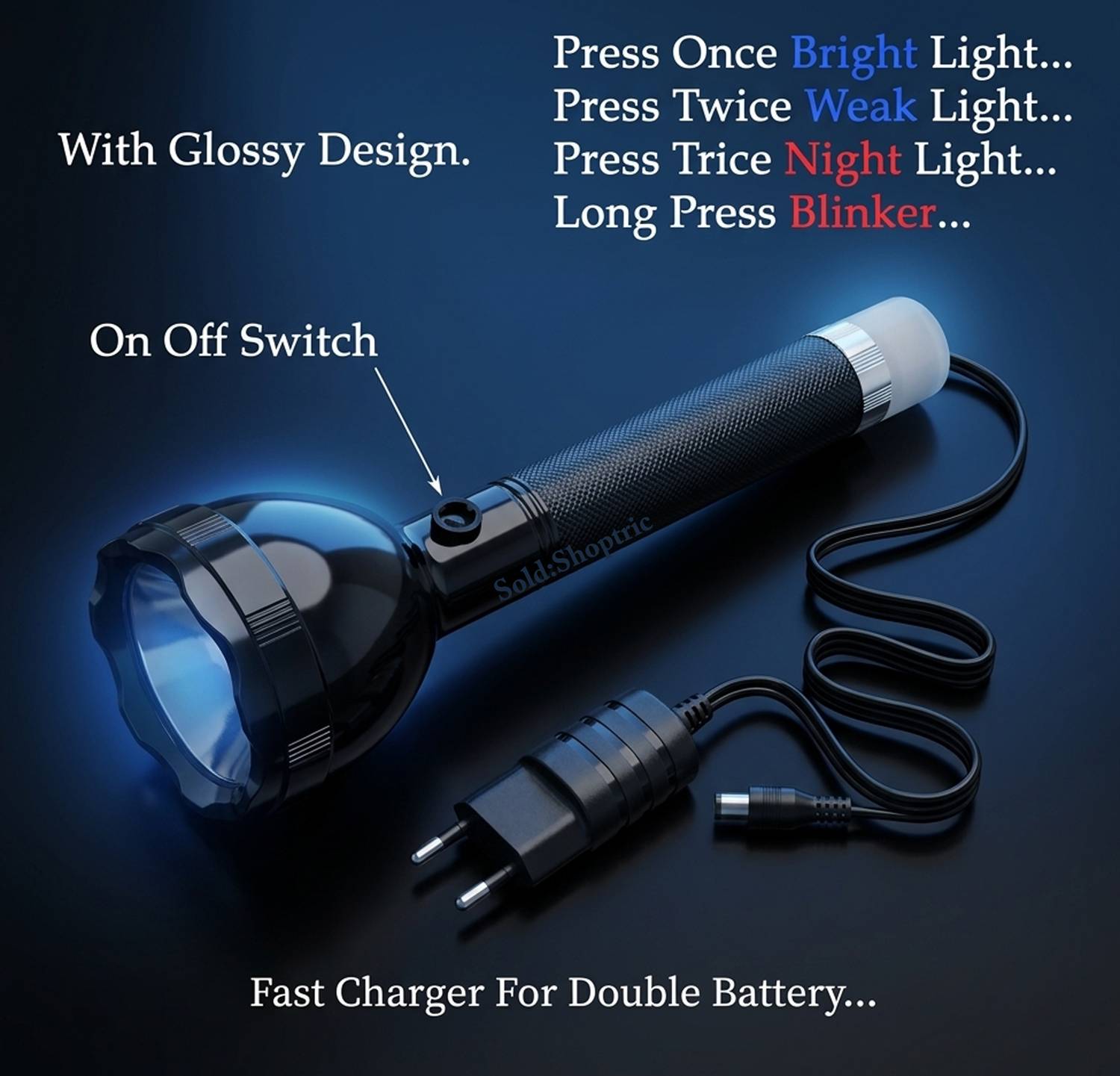 TRX 1 KM Long Range Blinker LED Multi Functional 2 in 1 Charging