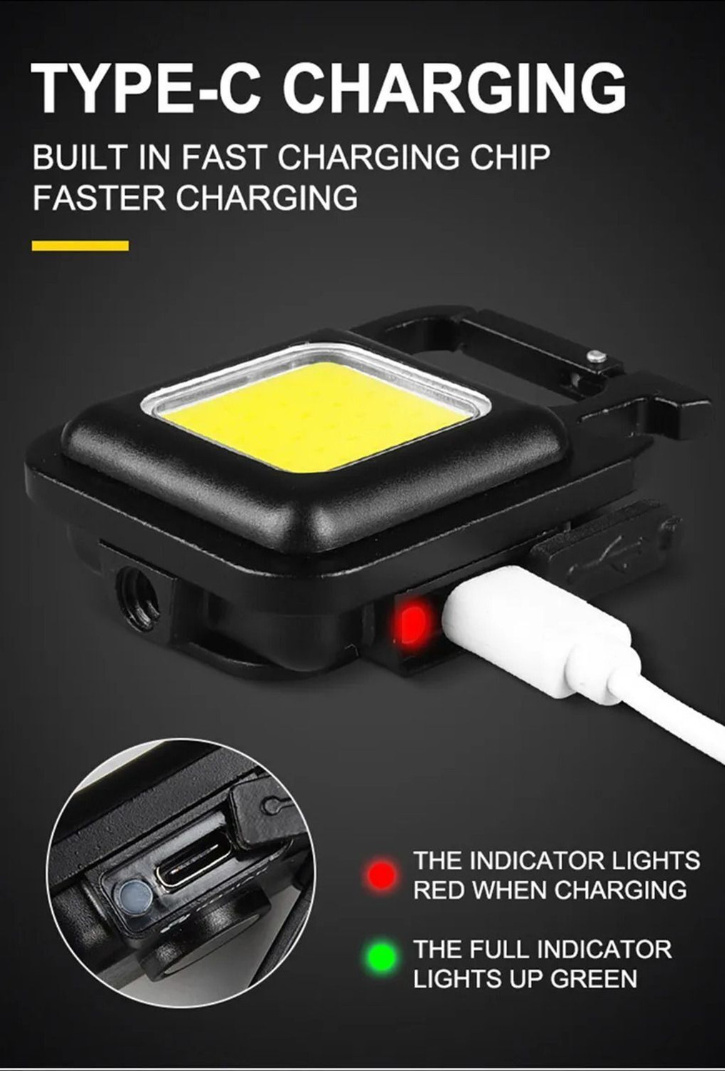 Image of MZ MZ501 (Multifunctional LED COB Lamp Keychain) Magnetic rechargeable Torch