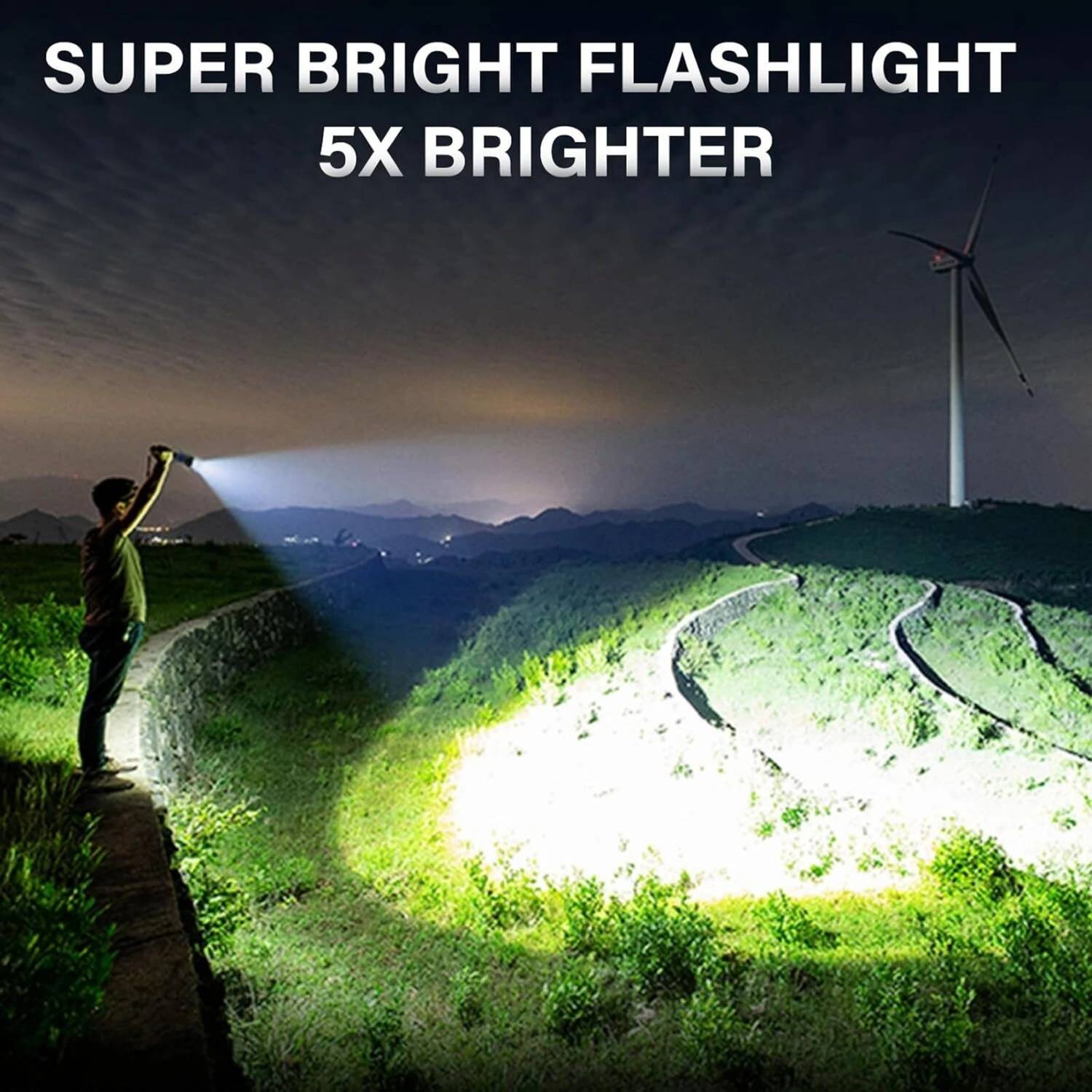 1000m Long Range LED Torch Light Rechargeable High Power Flashlight USB Charging Torch - Image 5