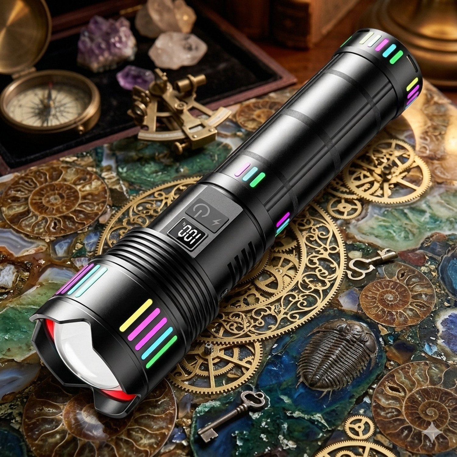 Image of COBA CB-802 Ultra-Bright Tactical LED Telescope Zoom with Power Bank Function Torch