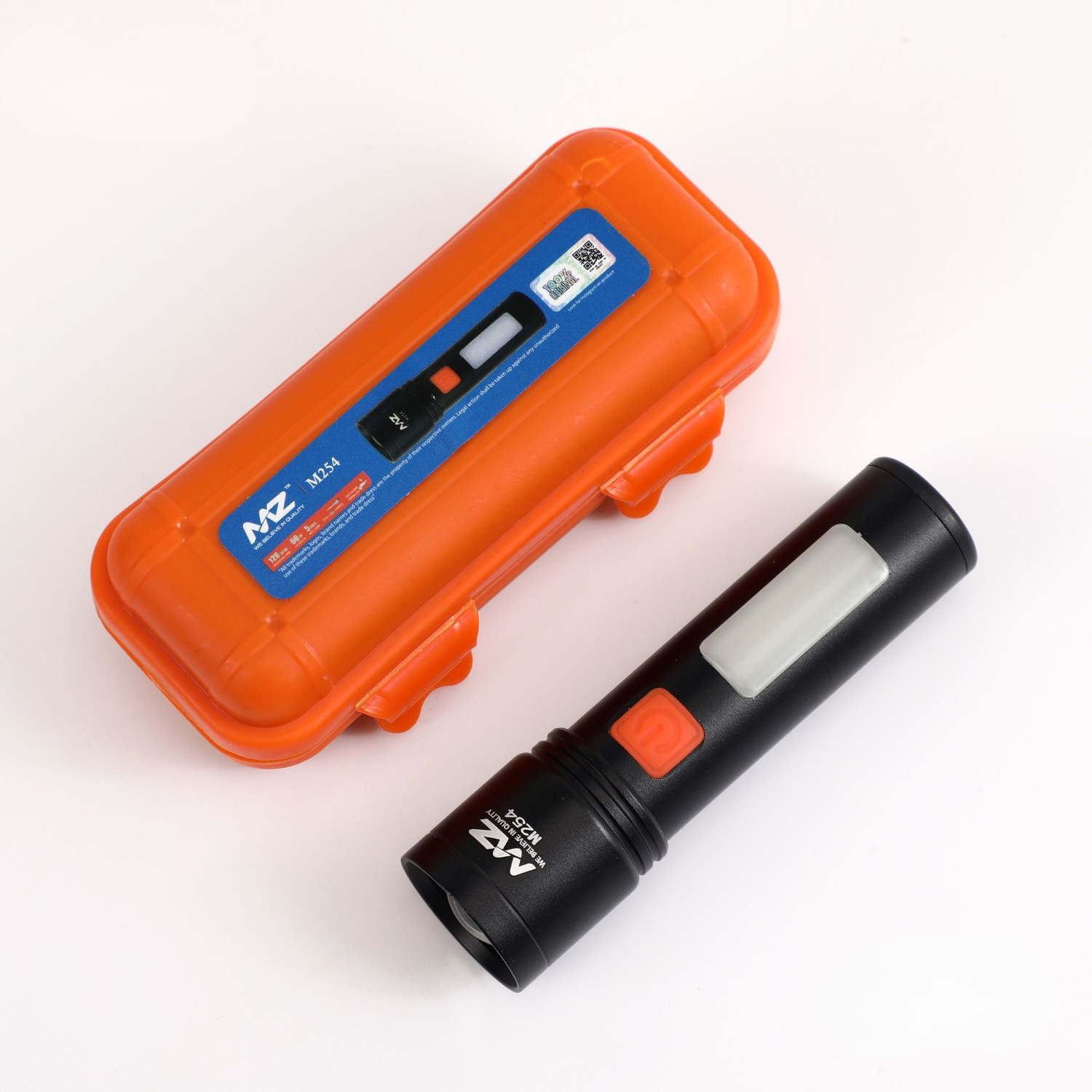 Image of MZ M254 (RECHARGEABLE LED METAL TORCH) Zoomable 60W with 1200mAh Battery Torch