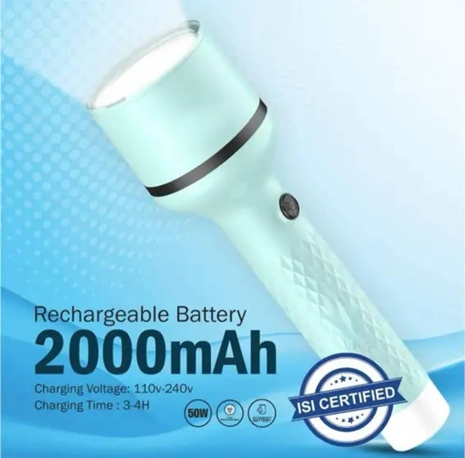 CRENTILA Rechargeable 2 in 1 Long Distance Torch Up to 1 Km high power & Dual Battery S7 Torch