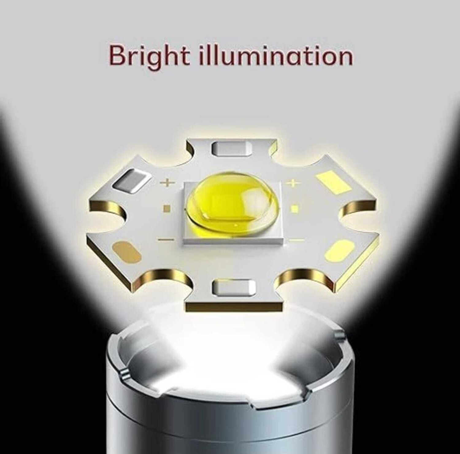 Image of Oximus Tactical Pro Flashlight | 10000 Lumens with Zoom & Dual Blinker LED COB Light Torch