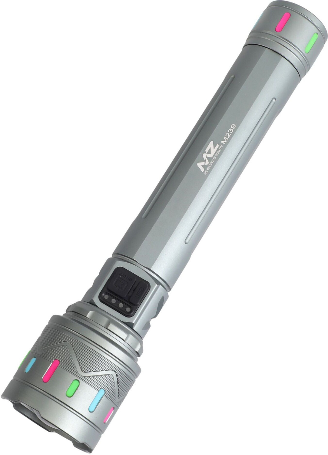 Image of MZ M239 (LED RECHARGEABLE METAL TORCH) Zoomable 200W with 3000mAh Battery Torch