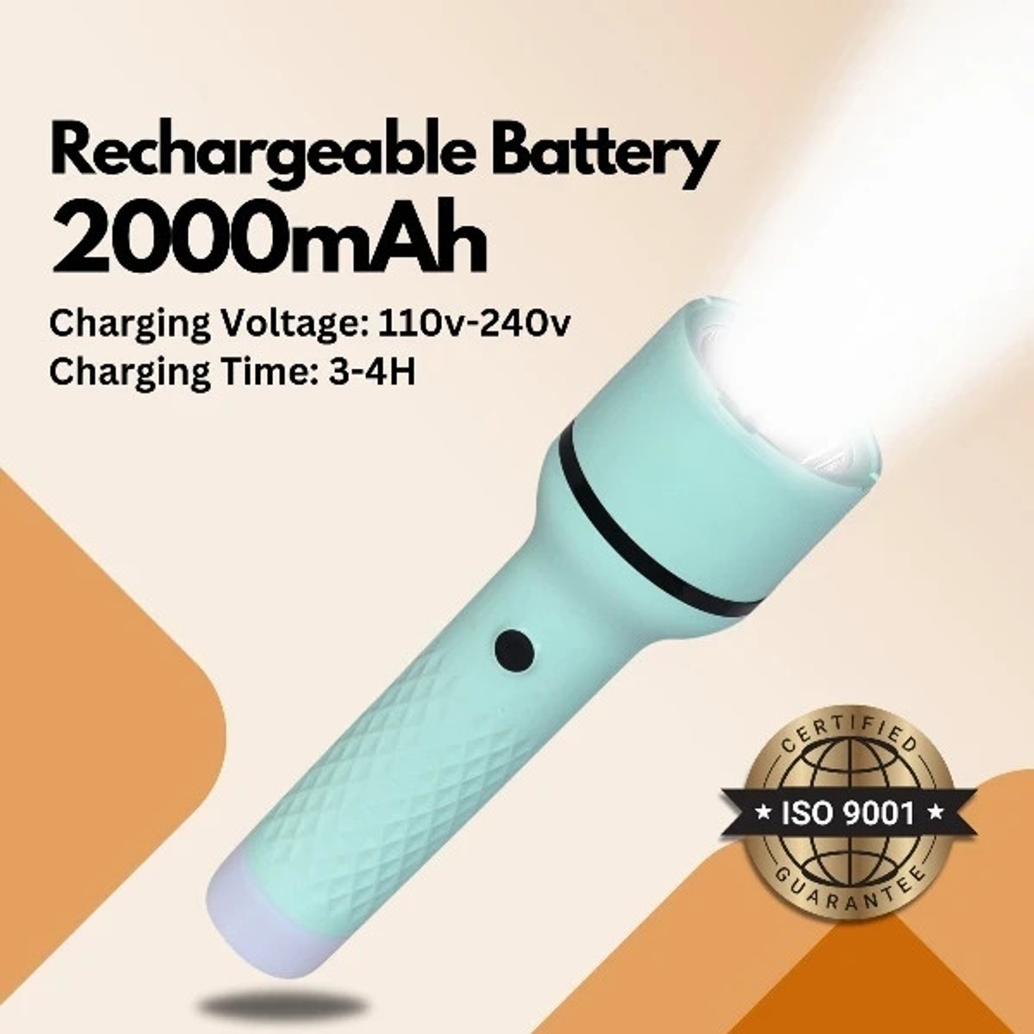 Image of CRENTILA Rechargeable 2 in 1 Long Distance Torch Up to 1 Km high power & Dual Battery S9, Torch