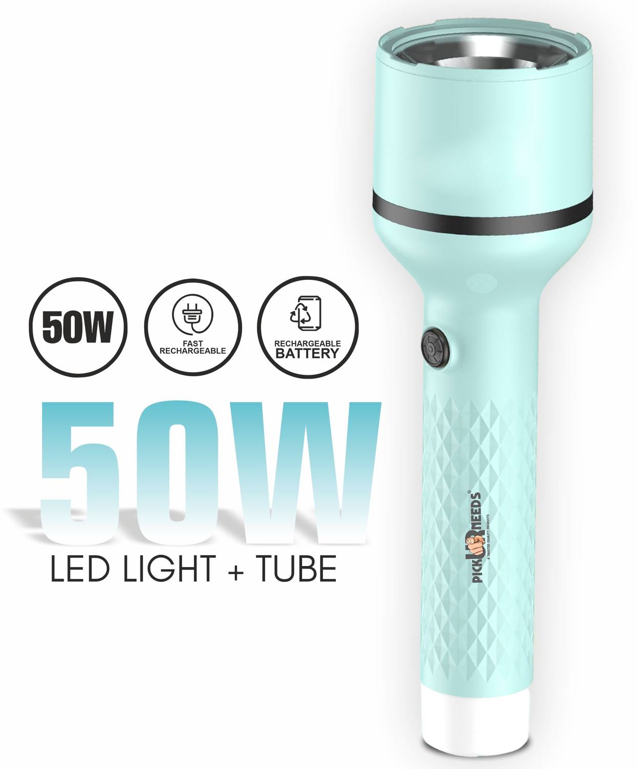 Pick Ur Needs Rechargeable Long Range Search Light With 4 Mode Light Long Backup LED Emergency Torch