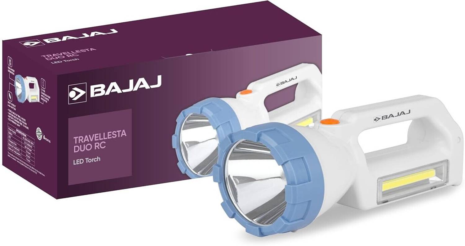 BAJAJ Travellesta 3W LED Torch ! Dual Lighting ! USB C-Type