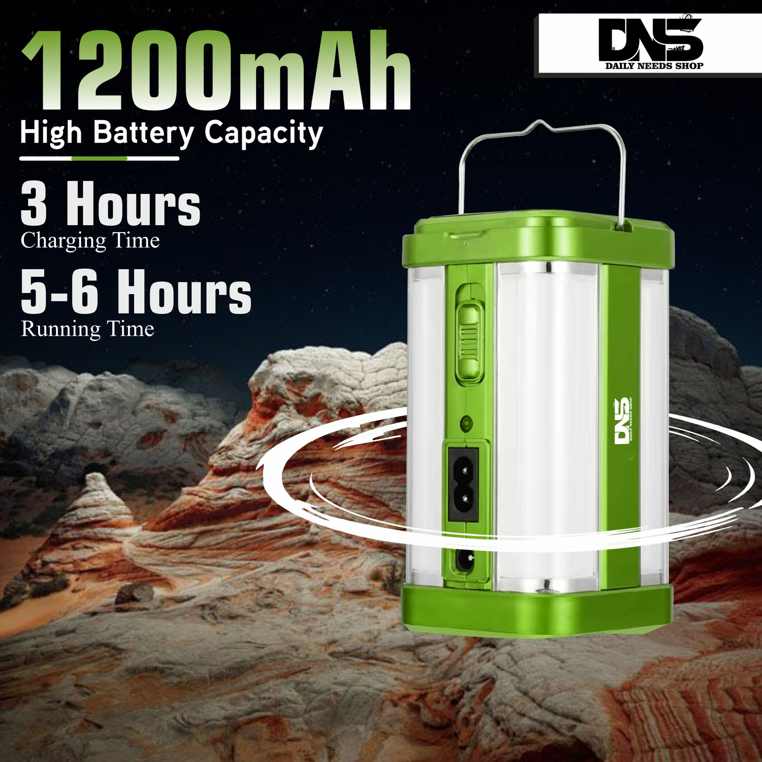 Image of Daily Needs Shop Solar Rechargeable 4 Side Tube With 2 Mode Extra Bright Lantern Outdoor / Travel Torch