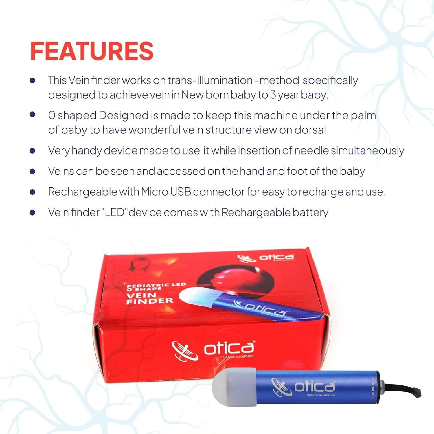 Image of OTICA Pediatric LED O-shape vein Finder OCPD11 Torch
