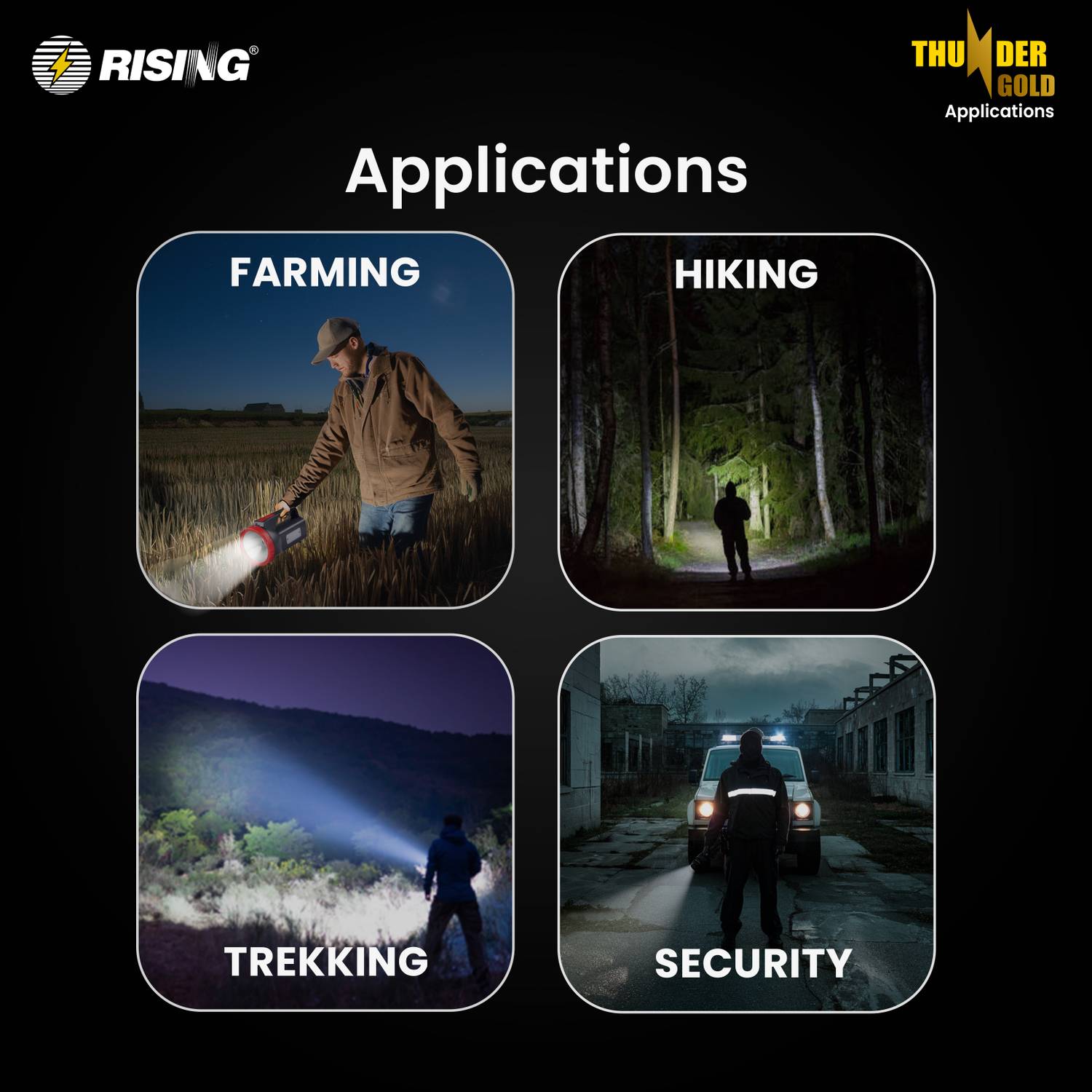 Rising Thunder Gold 5W LED Flashlight 4000mAh - Image 5