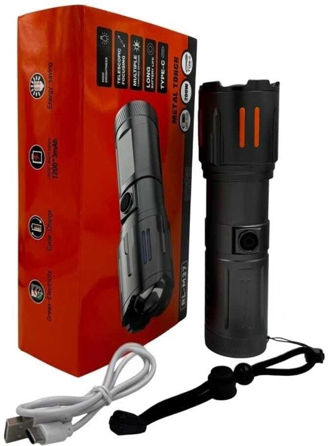 Image of Kay-Joy RL-M37 200W Super Bright LED Torch with Adjustable Focus Beam Torch