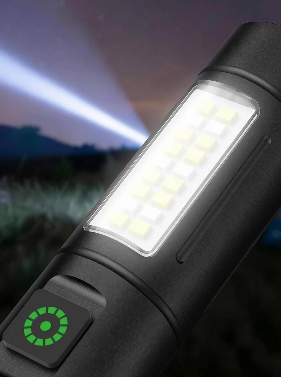 UN1QUE 1500mAh Super Bright LED Flashlight, 1000 Lumens, 6 Light Modes Torch
