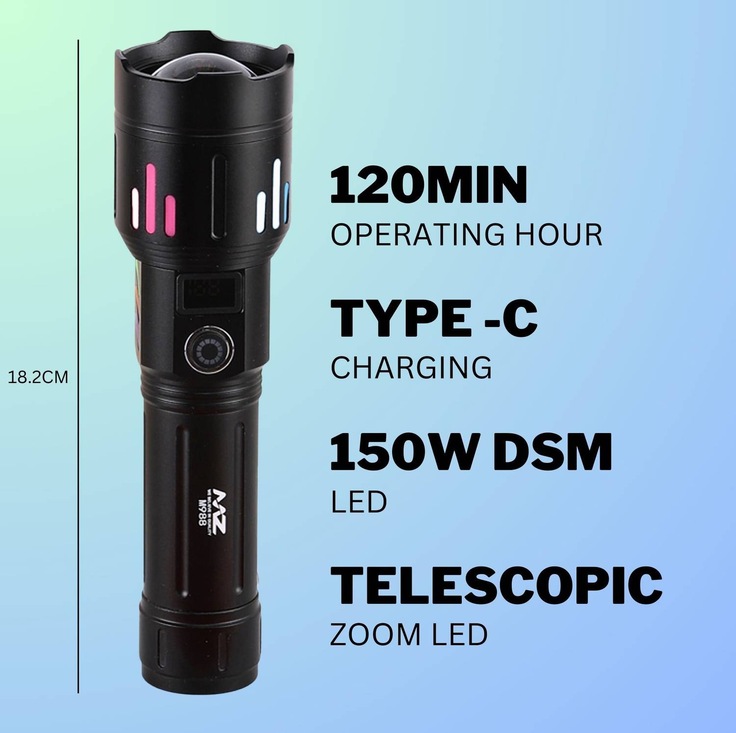 MZ M988 150W Zoomable Torch - Image 3