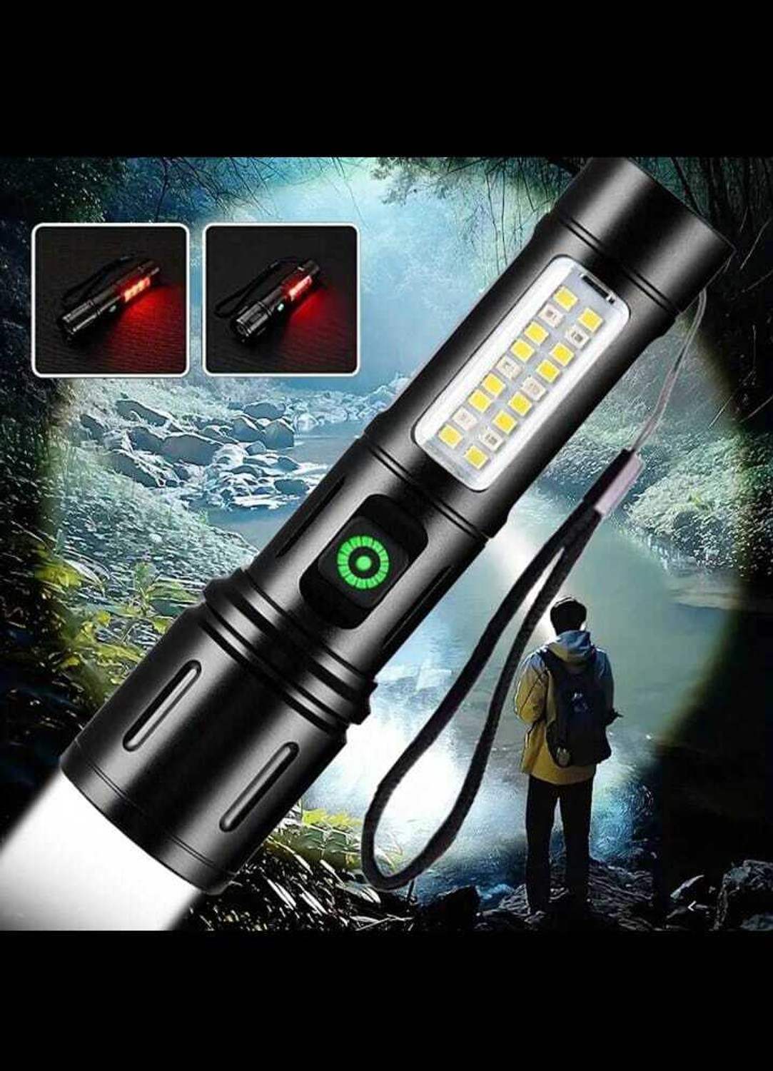 Image of TANSHA 603 Zoomable Metal 5 Modes Flashlight, Super Bright Cree T6 Led Light Torch Torch