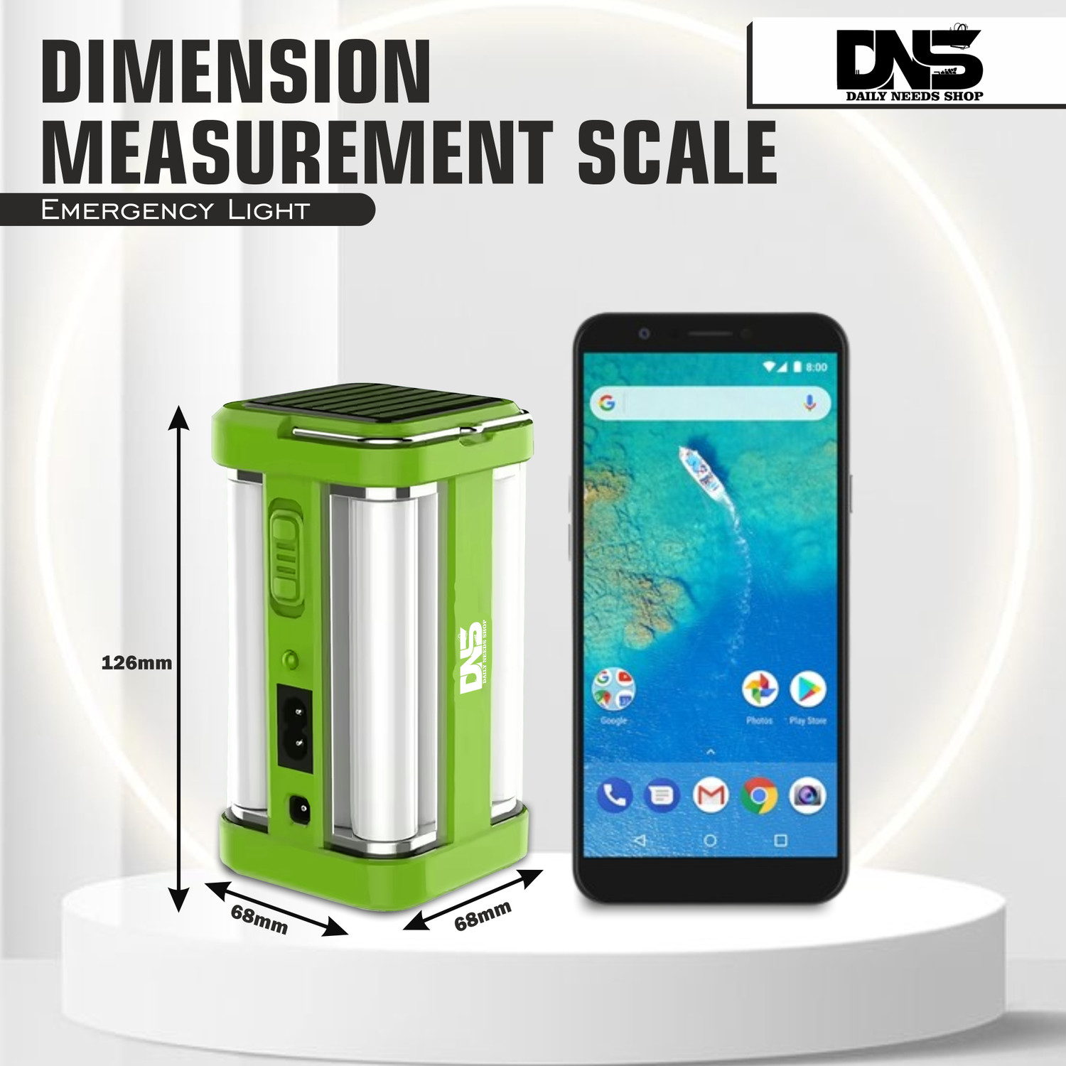 Image of Daily Needs Shop Solar Rechargeable 4 Side Tube With 2 Mode Extra Bright Lantern Outdoor / Travel Torch