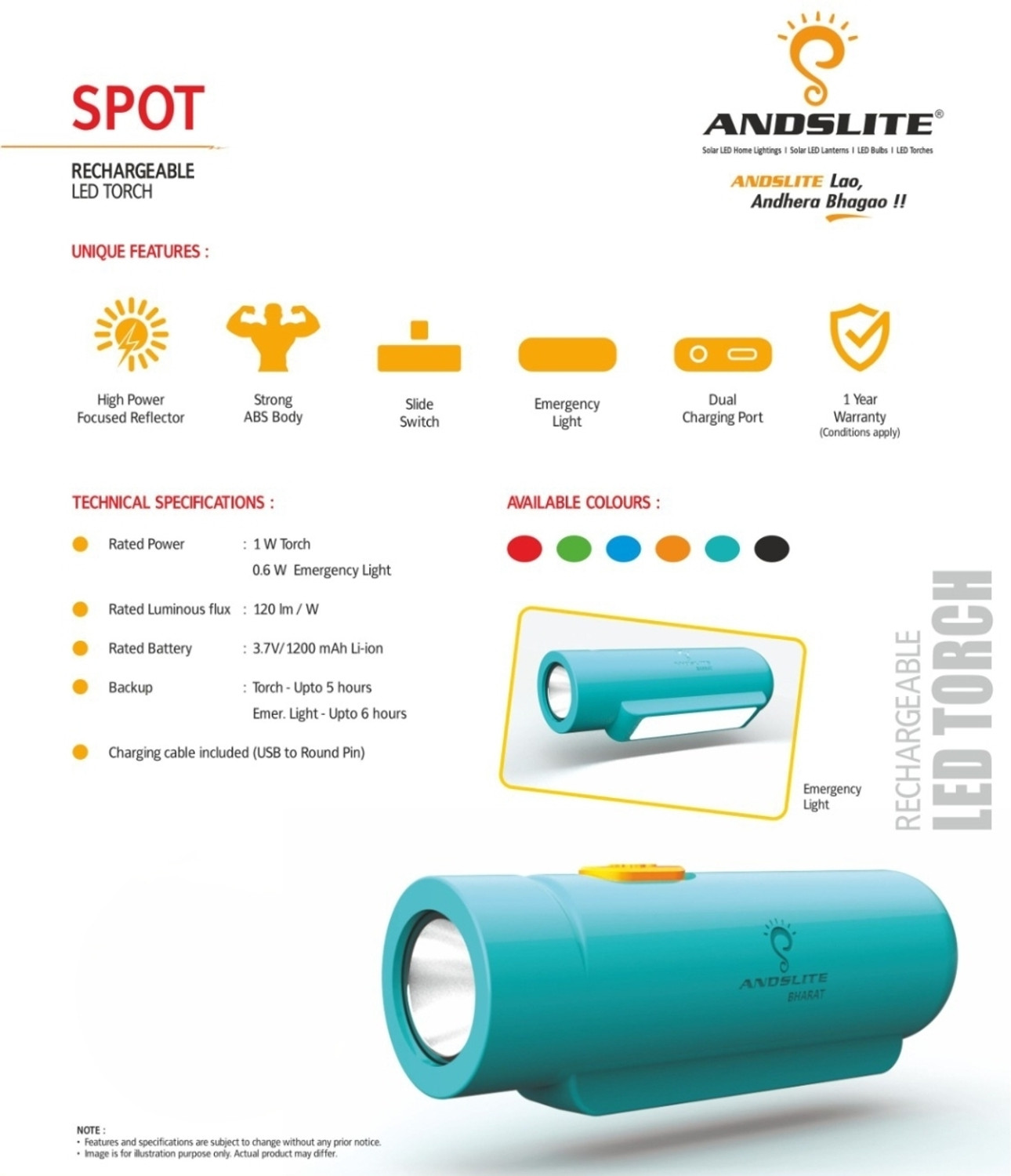 Image of ANDSLITE SPOT Pocket With Sidelight Pack of 2 Torch