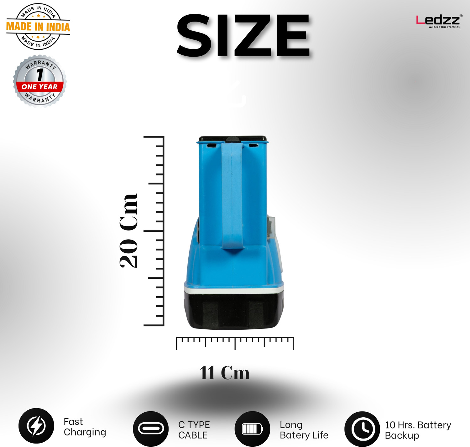 Image of LEDZZ Rechargeable LED Torch Light 50W High Power Long Range 6000mAh Battery Torch