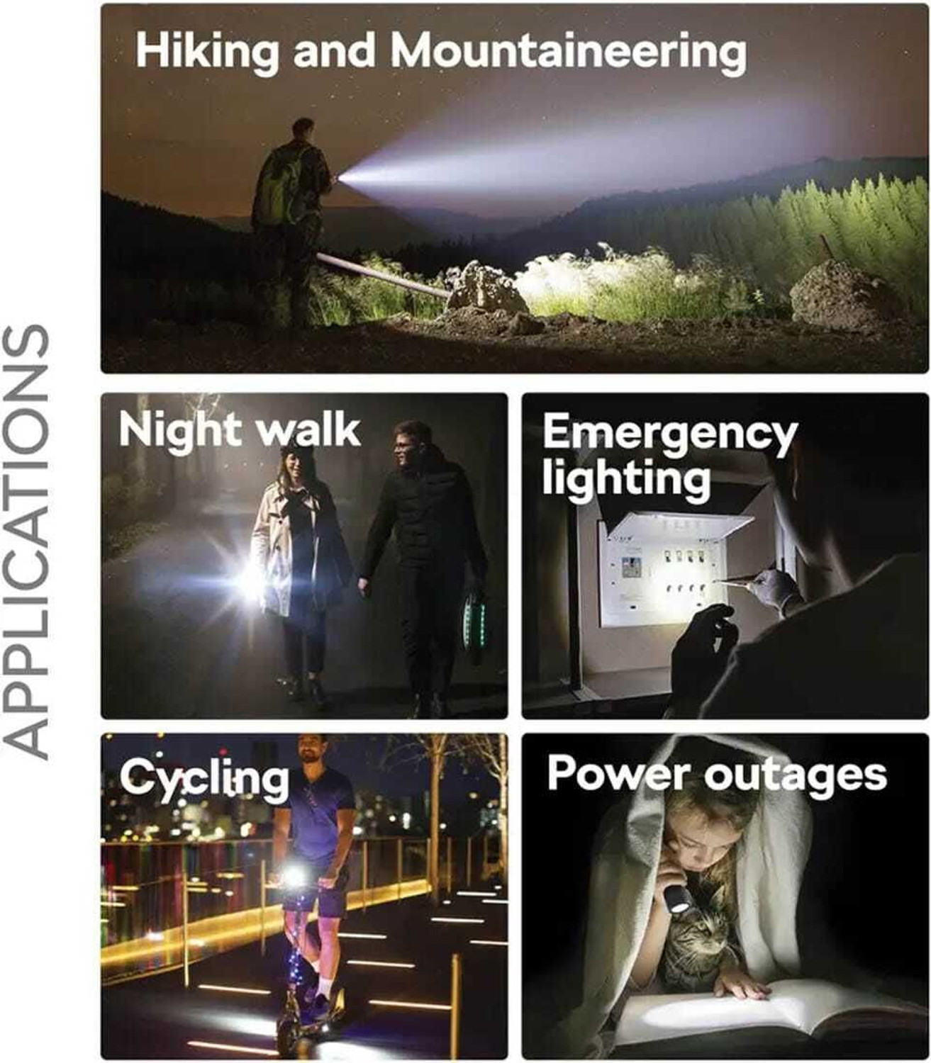 Image of Kay-Joy RL-M54 200W Metal Torch Light with Zoom & Type-C Charging Torch