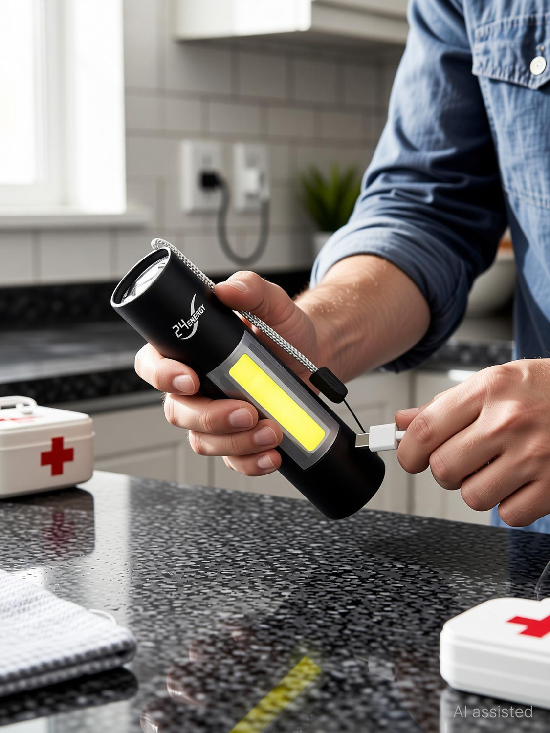 Image of 24 ENERGY Mini LED METAL SOS Function, 25W Laser COB Torch