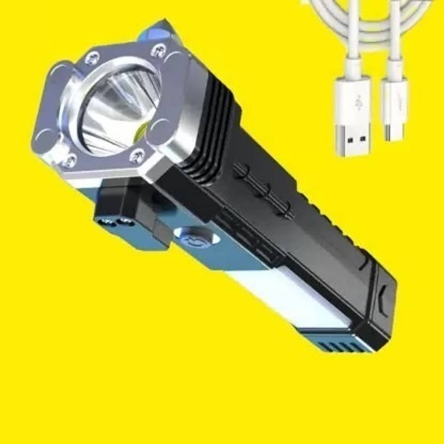 BSVR 4Modes LED Torch+Hammer+Seat Belt Cutter+Power Bank 08 Torch