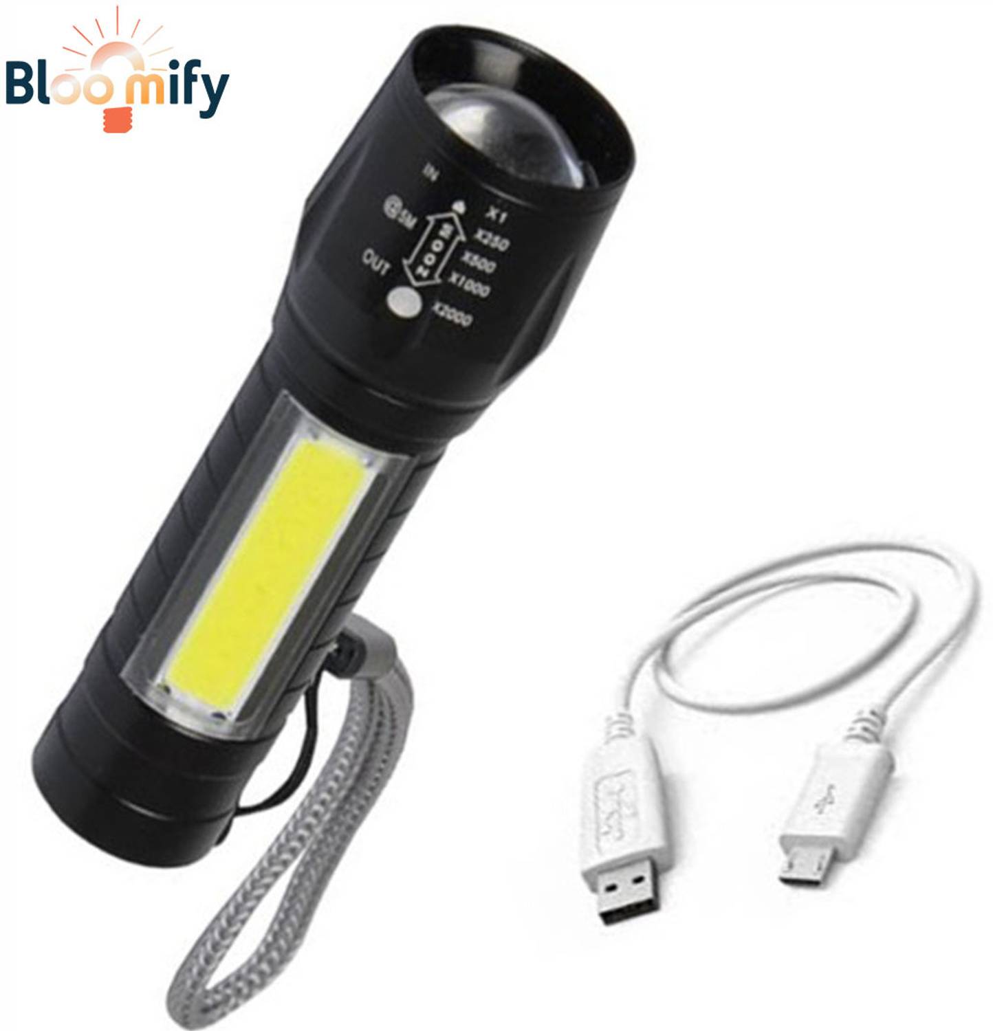 BloomiFy BMT-M2 Mini Metal Torch: Waterproof, Rechargeable, Pocket-Sized Powerhouse Torch
