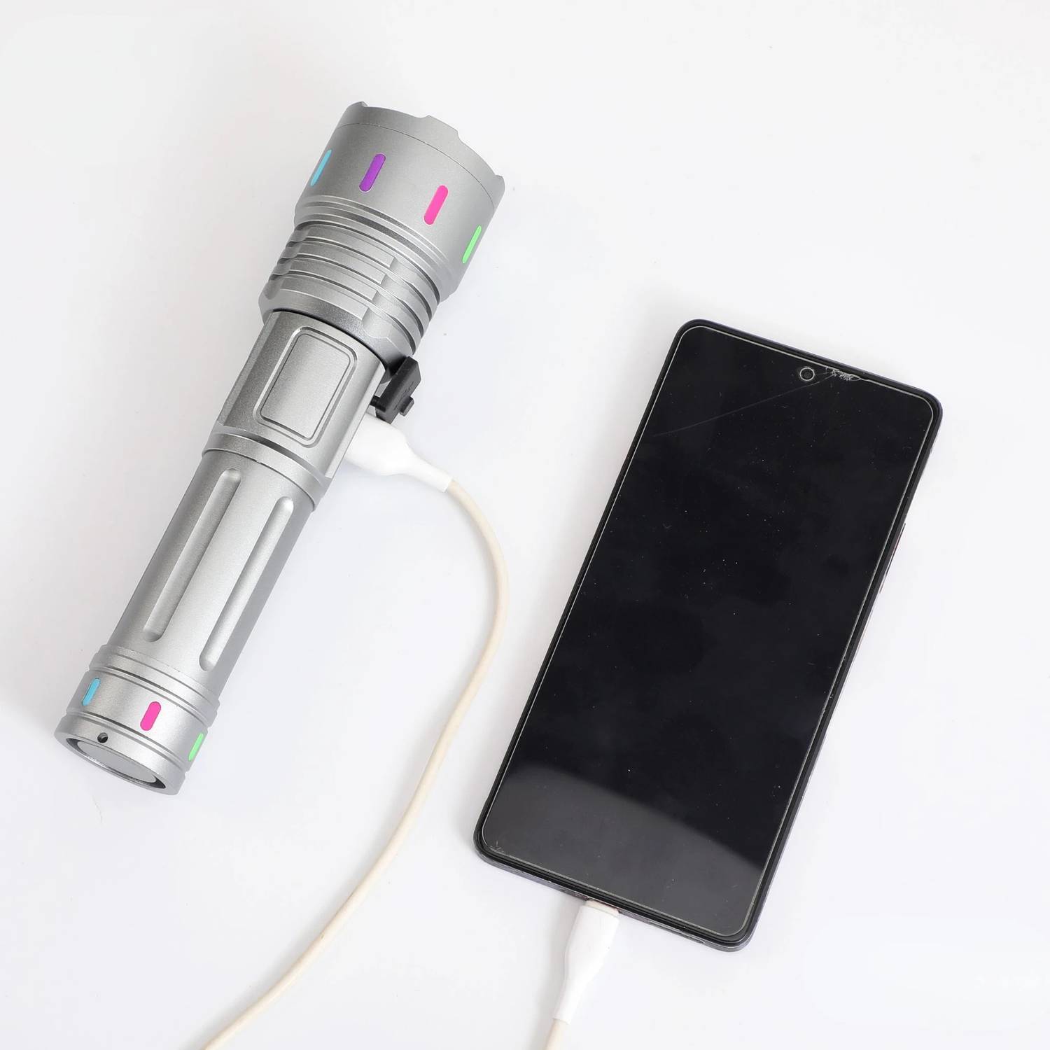 MZ M939 (RECHARGEABLE LED METAL TORCH) Zoomable 4 Modes, 150W