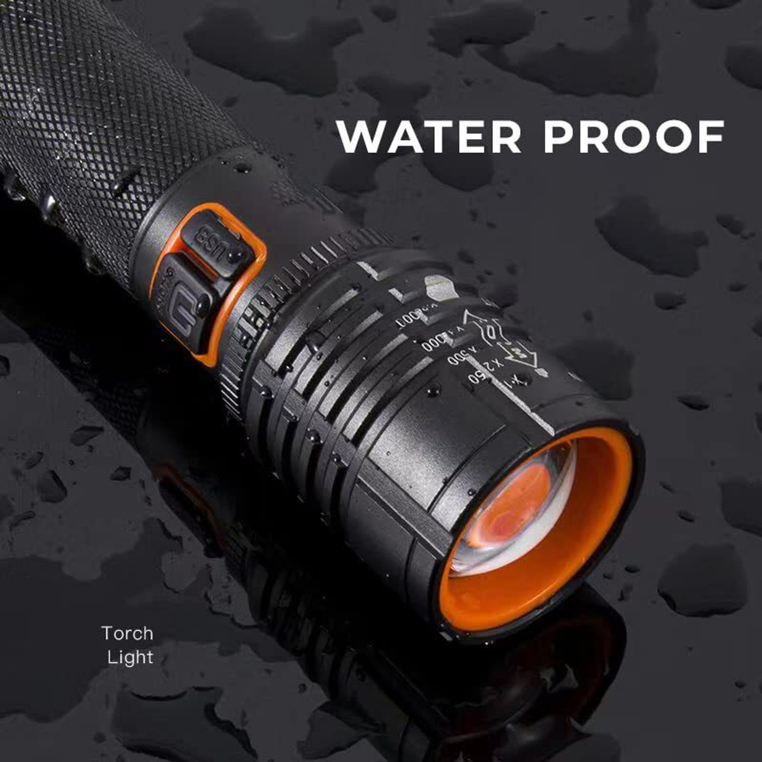 Image of GLOWISH STRONG ALUMINIUM BODY 4 MODES SUPER BRIGHT WATERPROOF USB CHARGING ZOOMABLE LED Torch