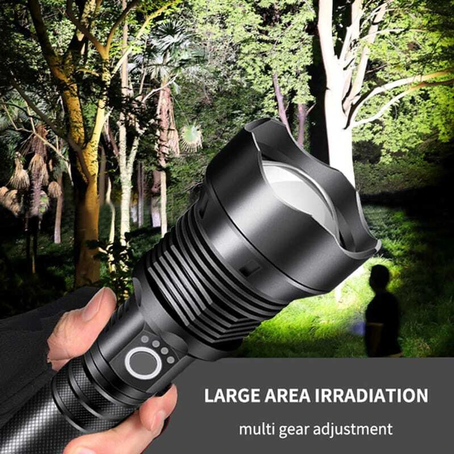Image of Zeno volt 90000 High Lumens Tactical Super Bright Flashlight Zoomable 5 Modes Powerful Torch
