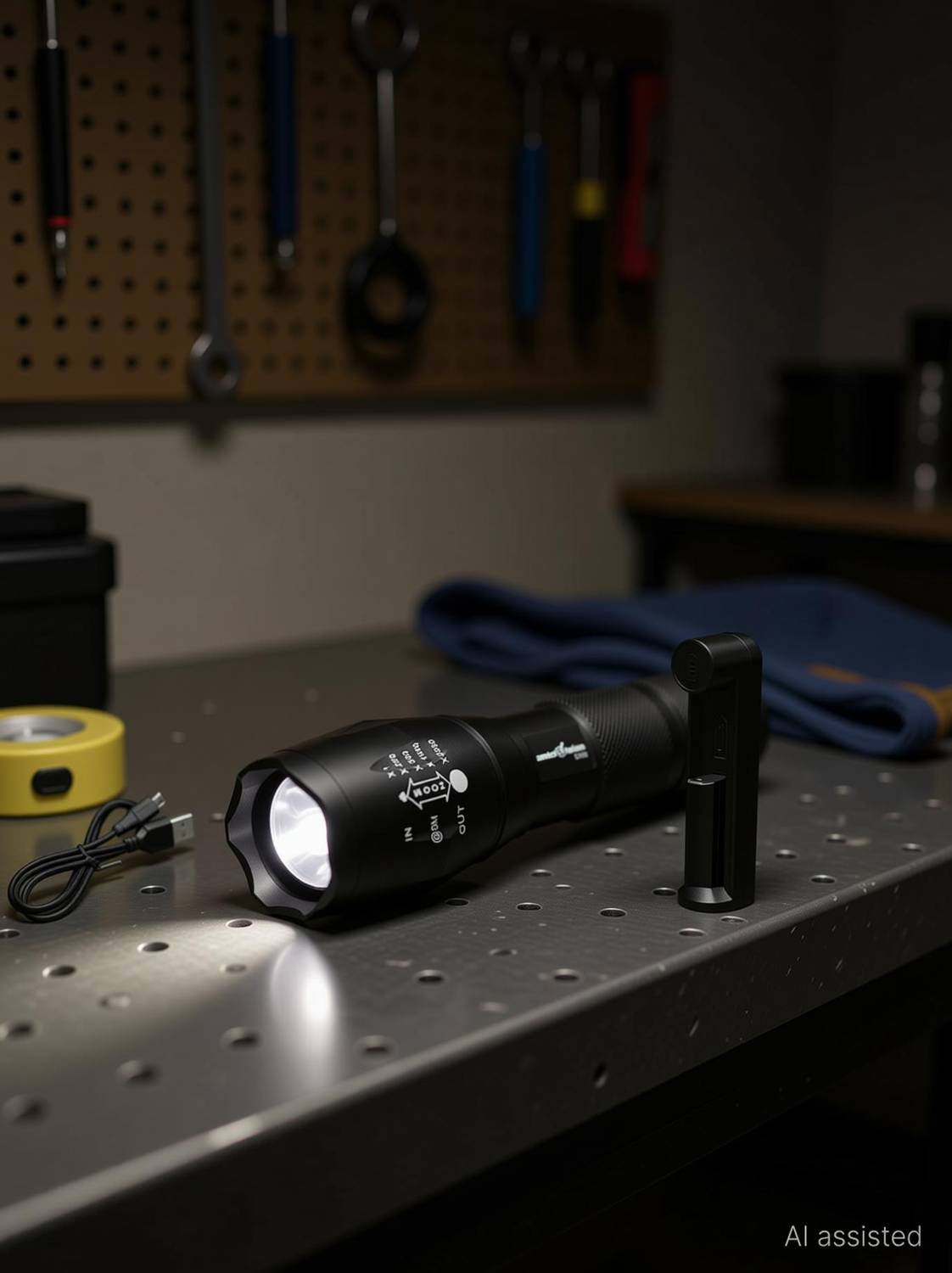 amiciVision Flashlight LED Tactical Best T6 G700 Water Resistance 5 Modes Adjustable Focus Torch