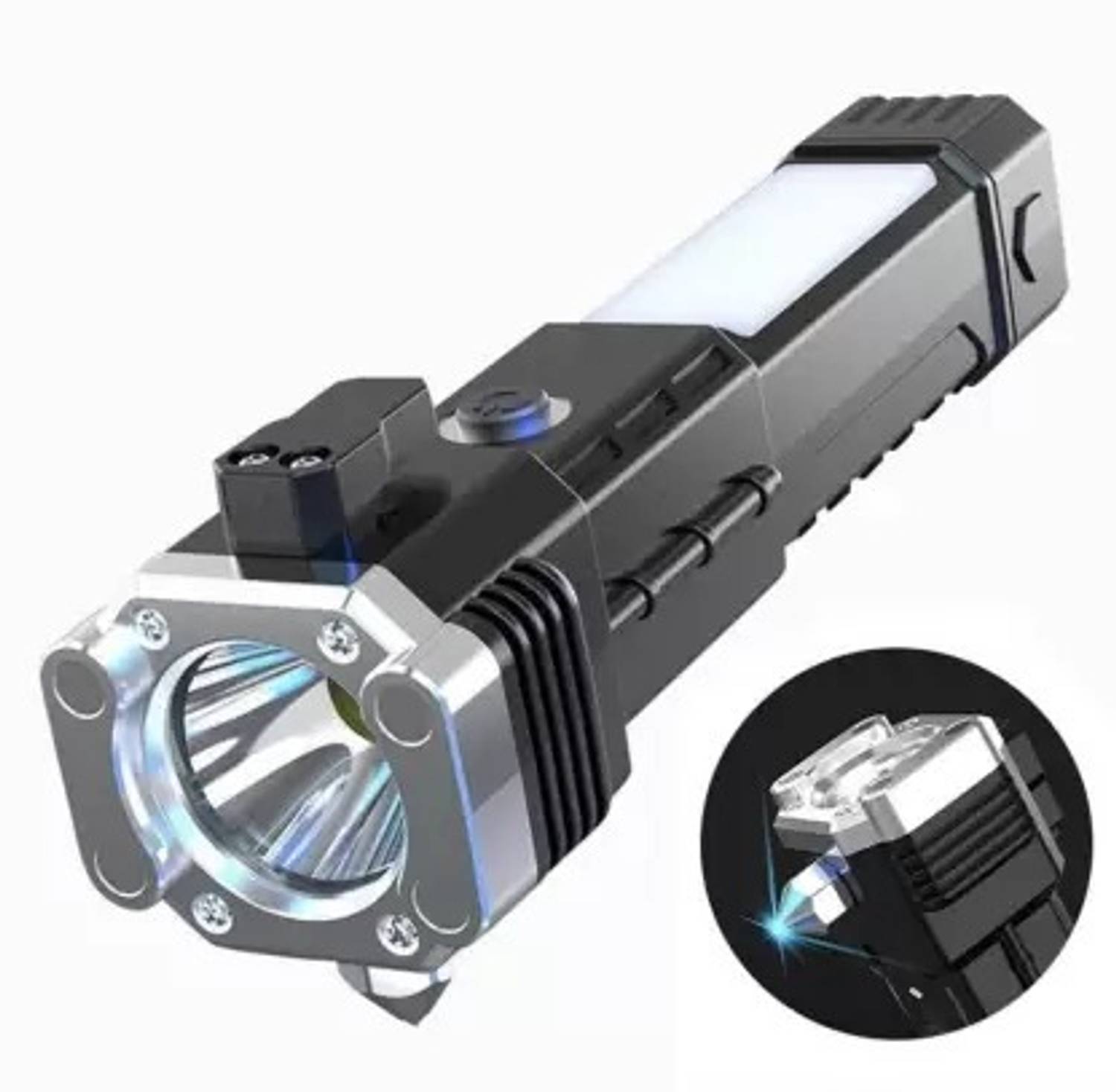 BSVR 4Modes LED Torch+Hammer+Seat Belt Cutter+Power Bank 247 12 hrs Torch Emergency Light