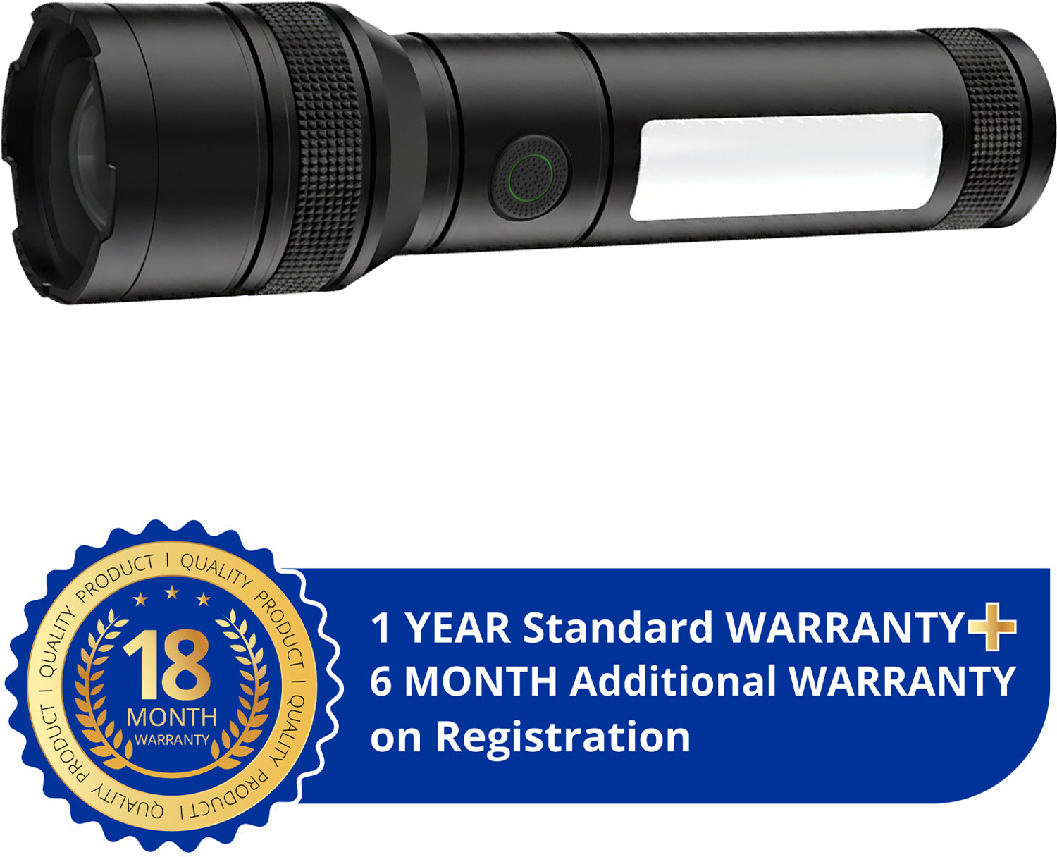 Image of iBELL Castor AURA200 Rechargeable Torch Light ,6 Light Mode,Telescopic Zoom, LED Torch