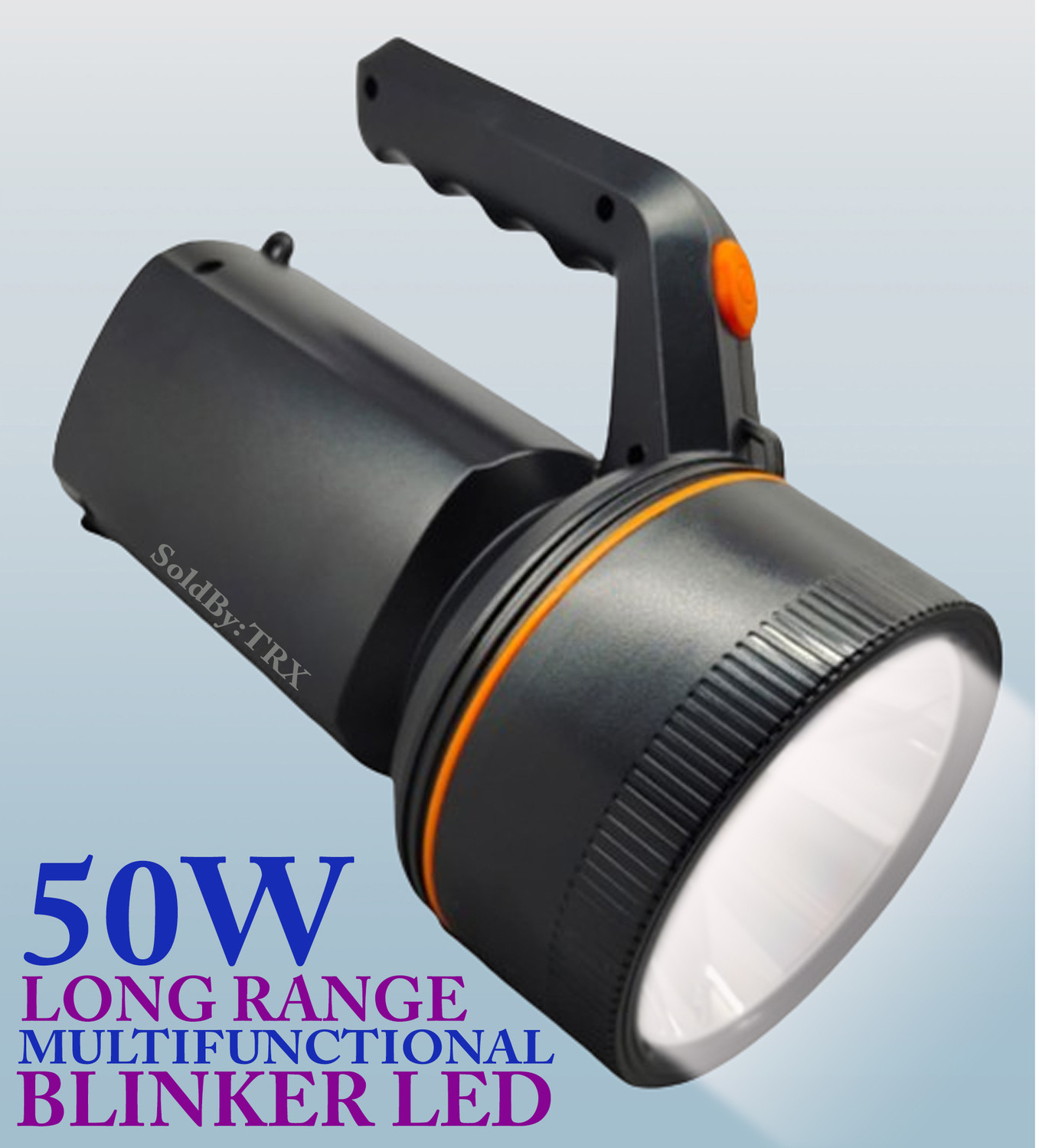 Image of TRX 1 km long range blinker led kisan bright light torch 50W 3mod heavy duty battery Torch