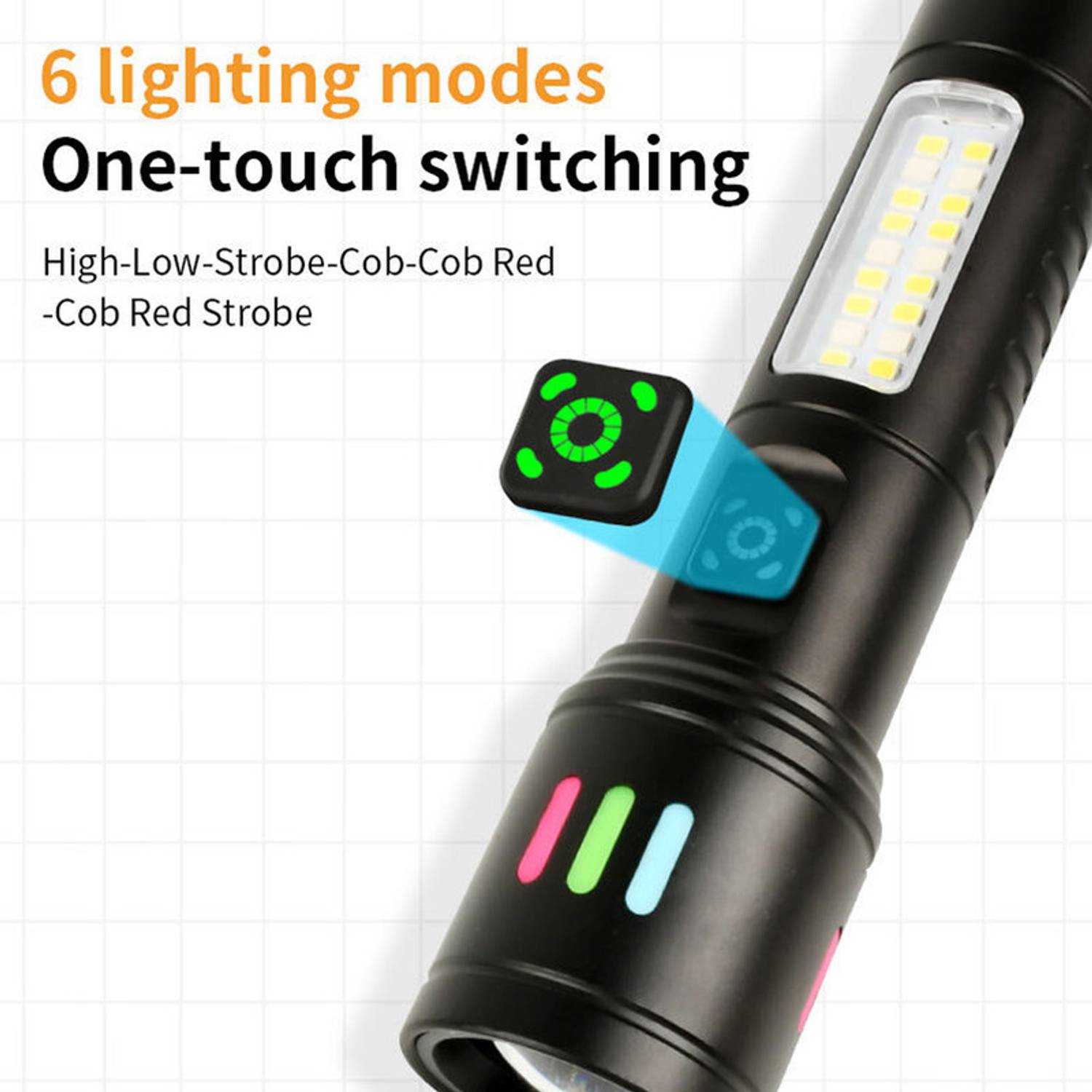 UNZAG SuperBright-High Power Rechargeable LED Flashlight White