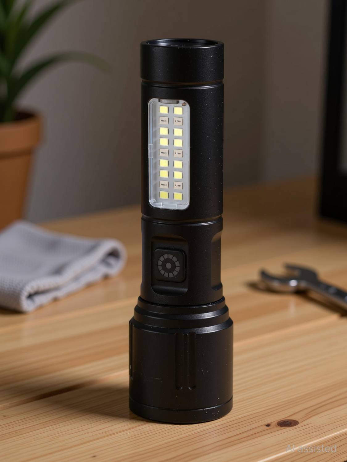 MZ M032 (RECHARGEABLE LED METAL TORCH) Zoomable 80W with 1200mAh