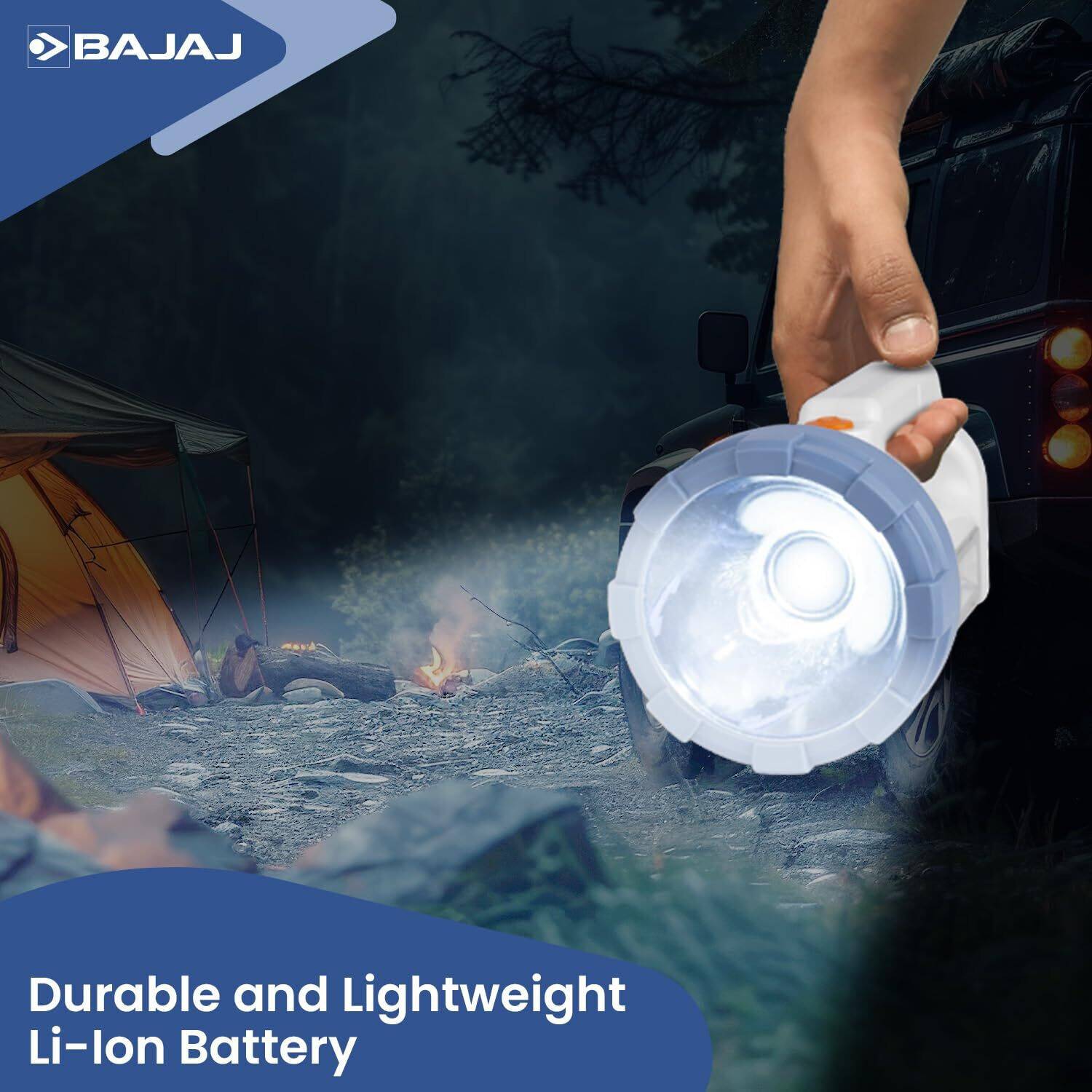 BAJAJ Travellesta 3W LED Torch ! Dual Lighting ! USB C-Type