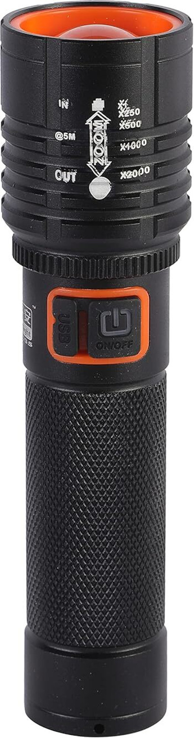 Image of GLOWISH STRONG ALUMINIUM BODY 4 MODES SUPER BRIGHT WATERPROOF USB CHARGING ZOOMABLE LED Torch