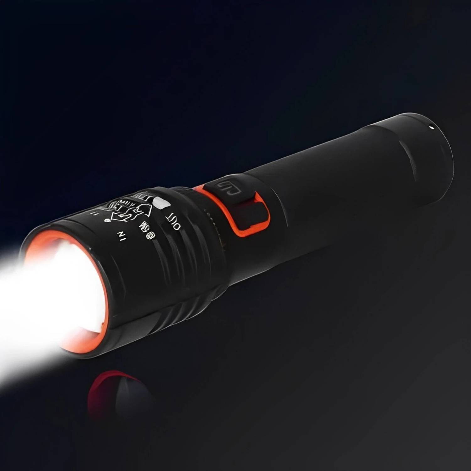 Aubade M035 (ZOOMABLE METAL LED TORCH) 5 Modes Flashlight, Super Bright 25W LED Light Torch