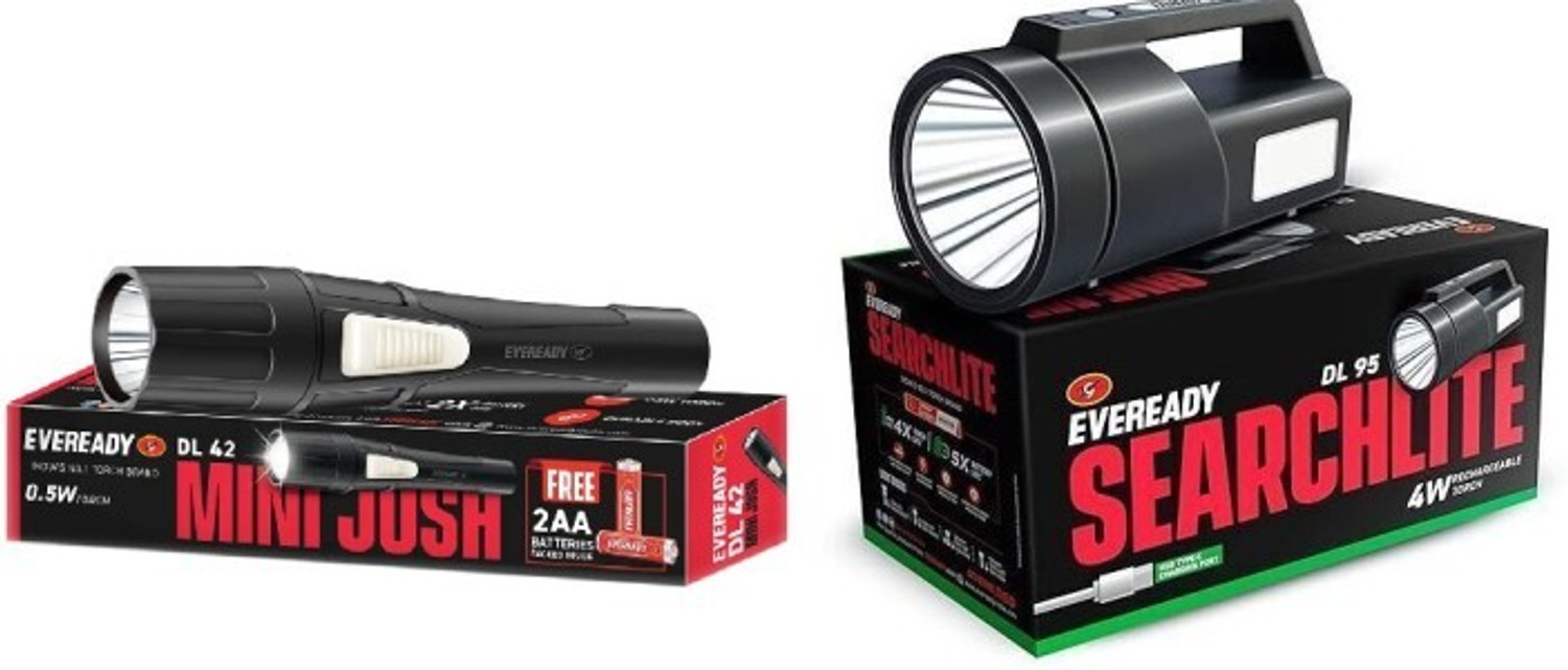 Image of EVEREADY Trendy Combo Searchlite DL95+ Mini Josh DL42 Torch