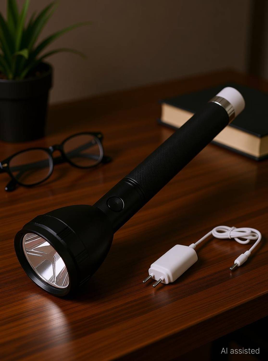 CRENTILA 1 Km Lithium Battery Long Range Led torch Light Rechargeable & Dual Battery Best Torch